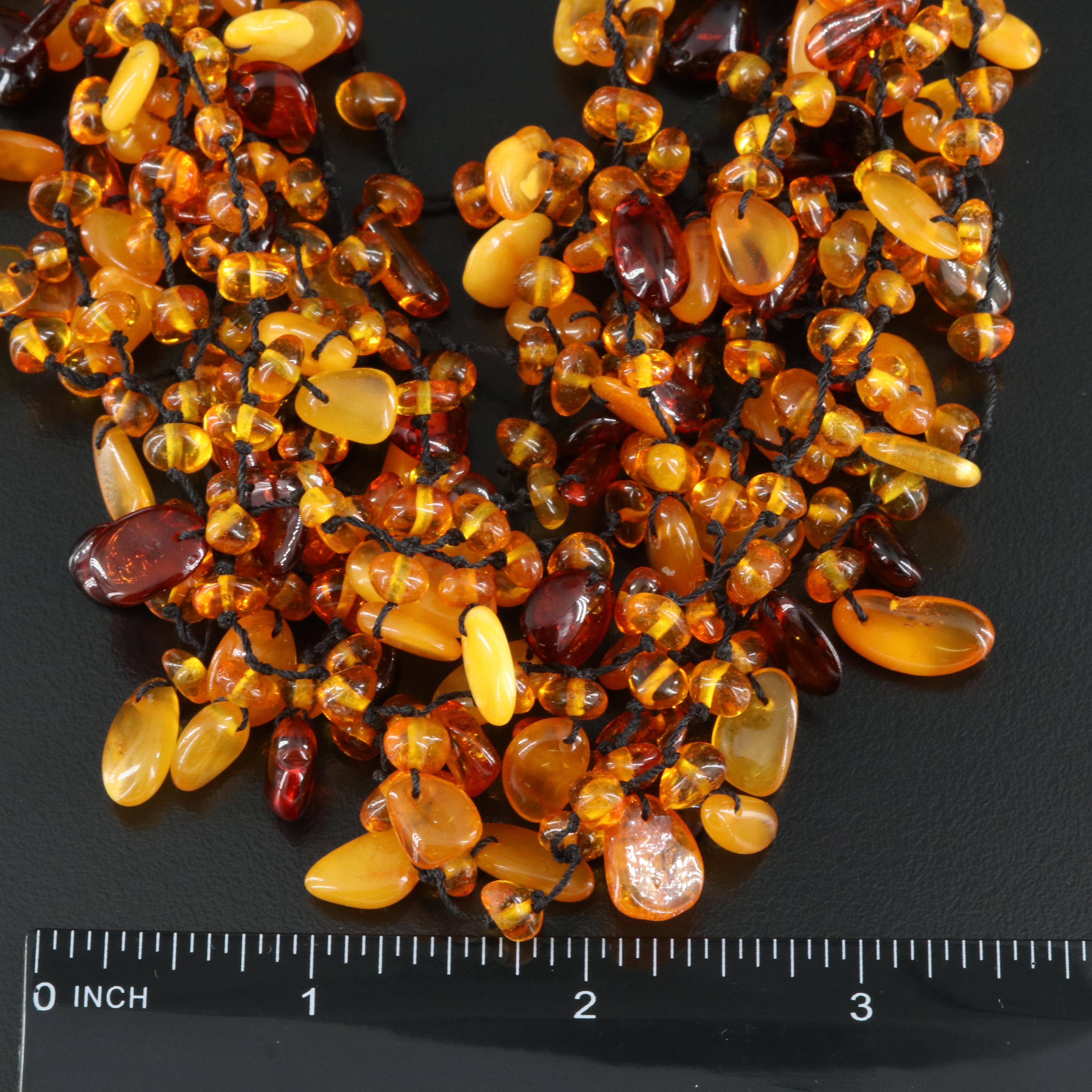 Multi Strand Copal and Amber Necklace