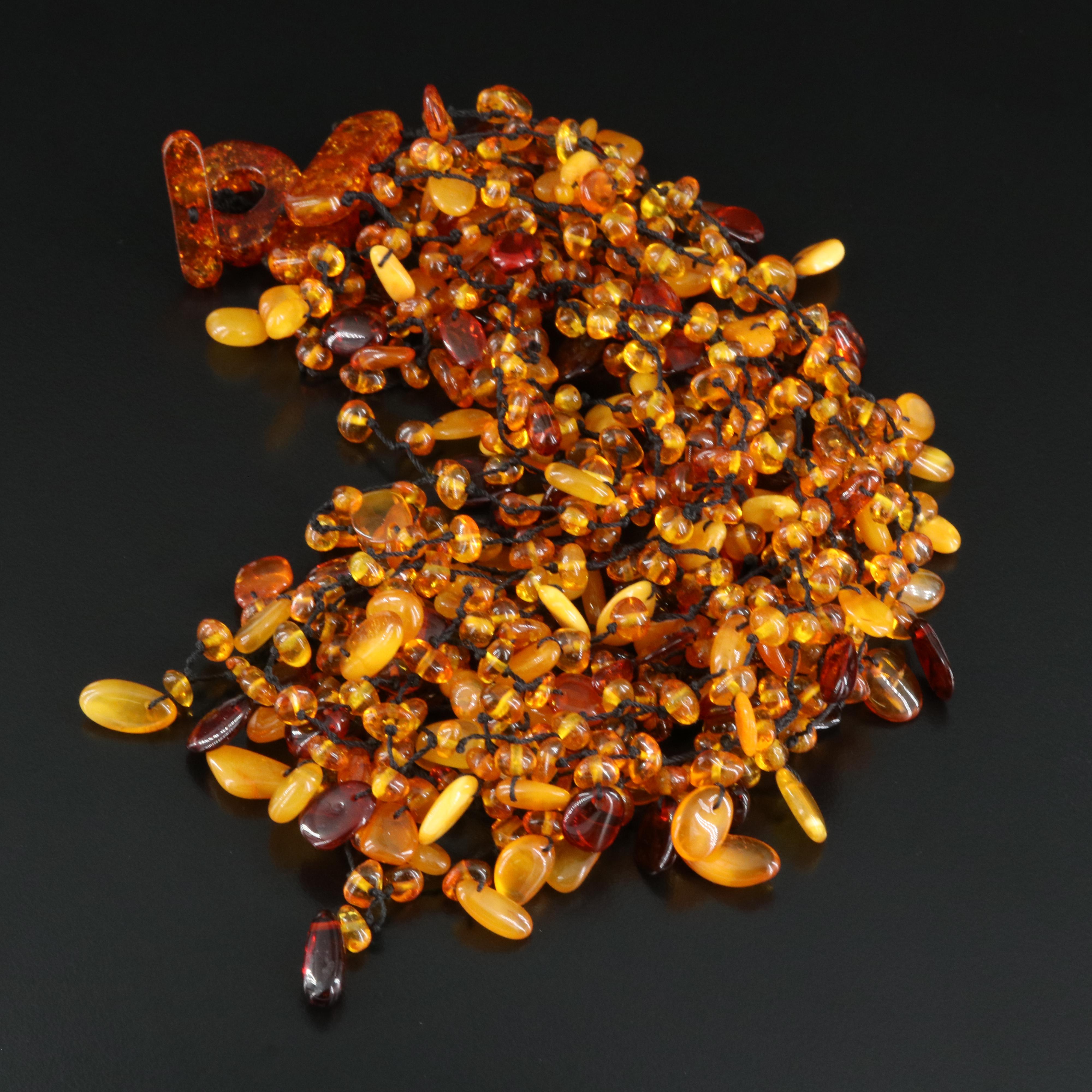 Multi Strand Copal and Amber Necklace