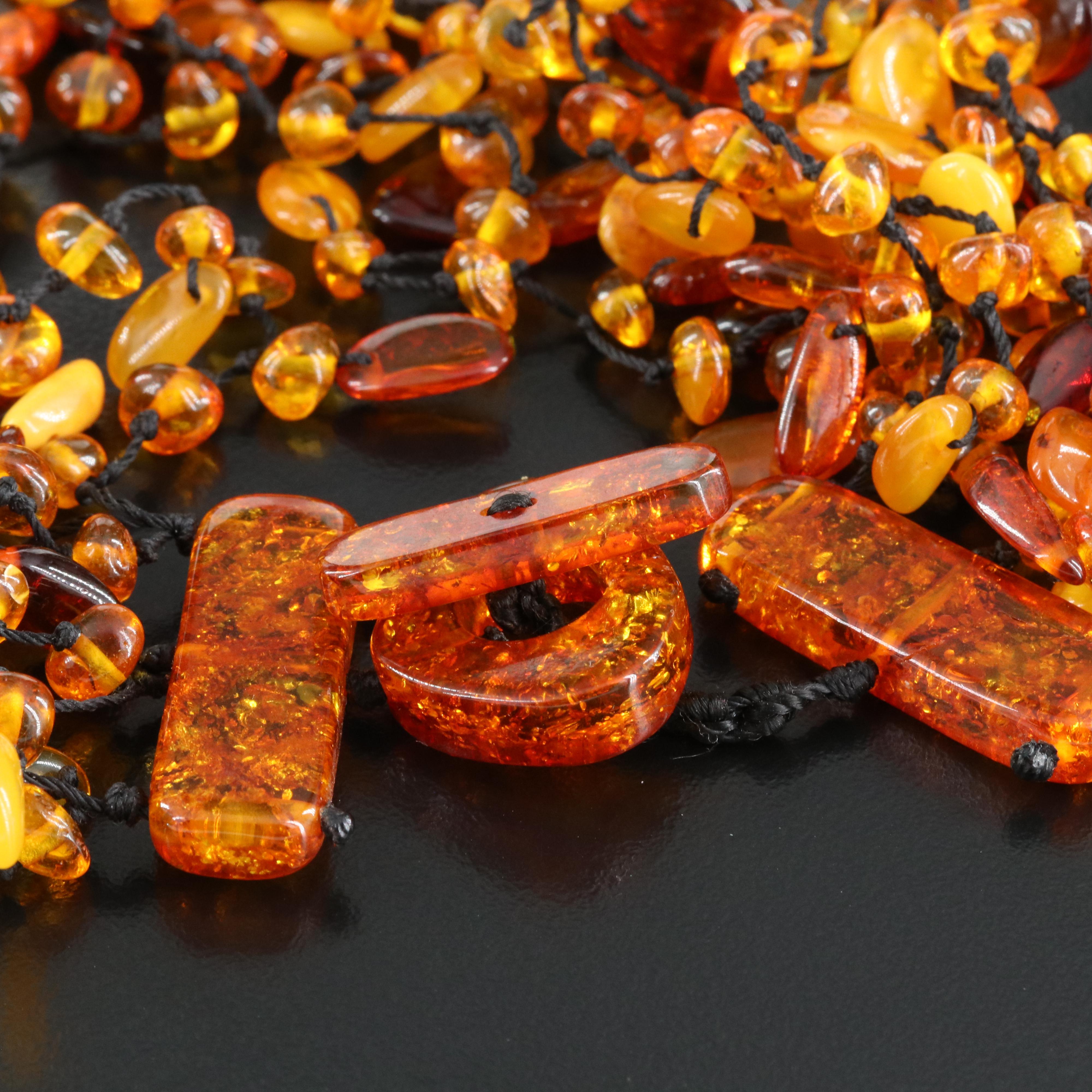 Multi Strand Copal and Amber Necklace