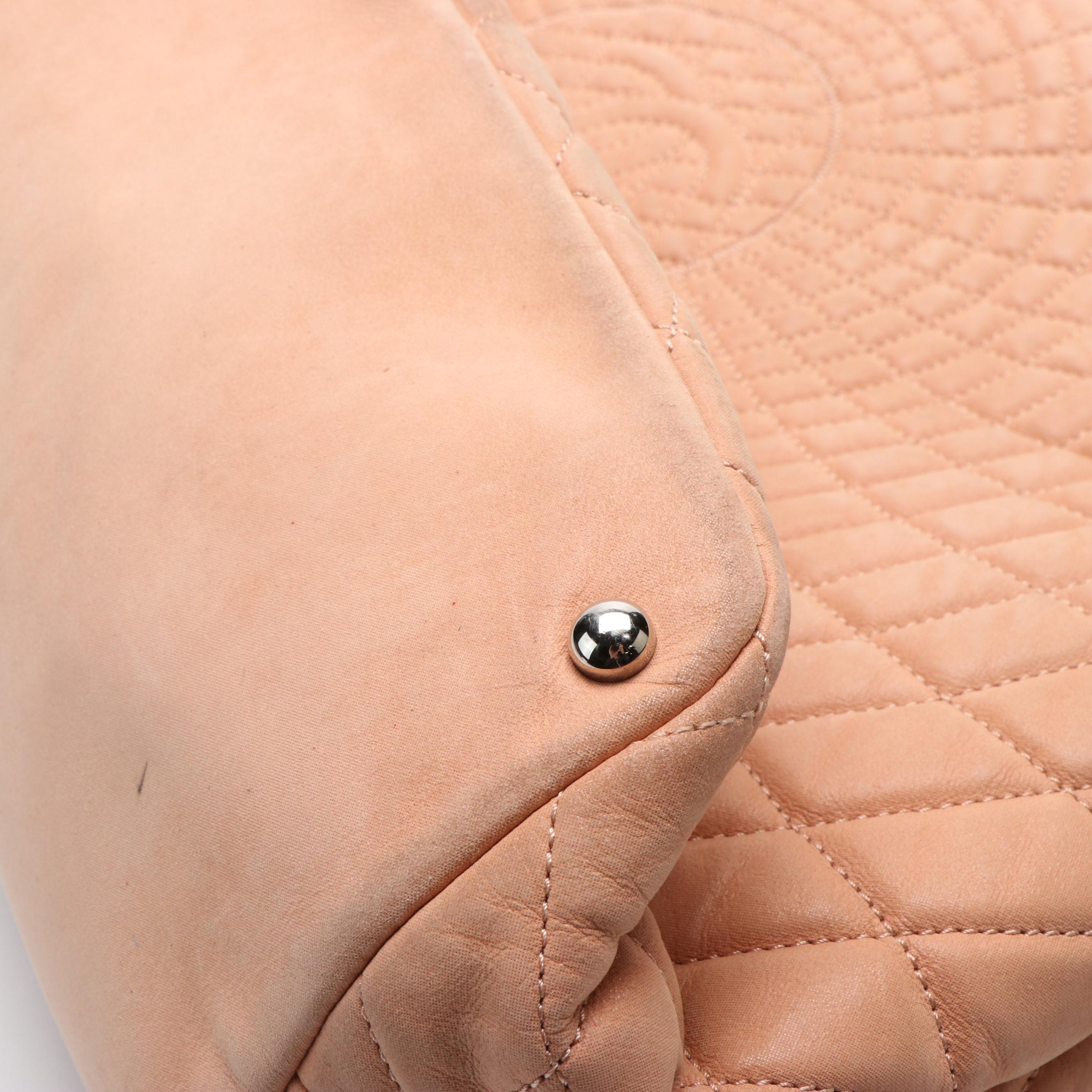 Chanel Light Pink Spiral Quilted Leather Tote