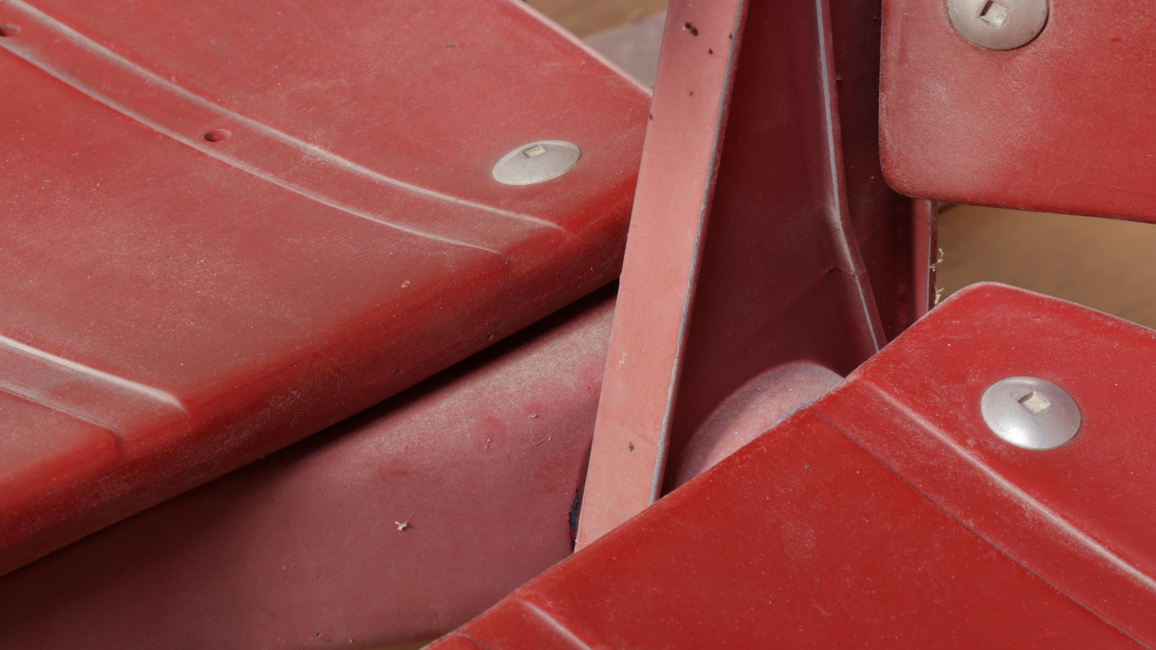 Four Red Section Seats from Riverfront Stadium, Cincinnati, Ohio