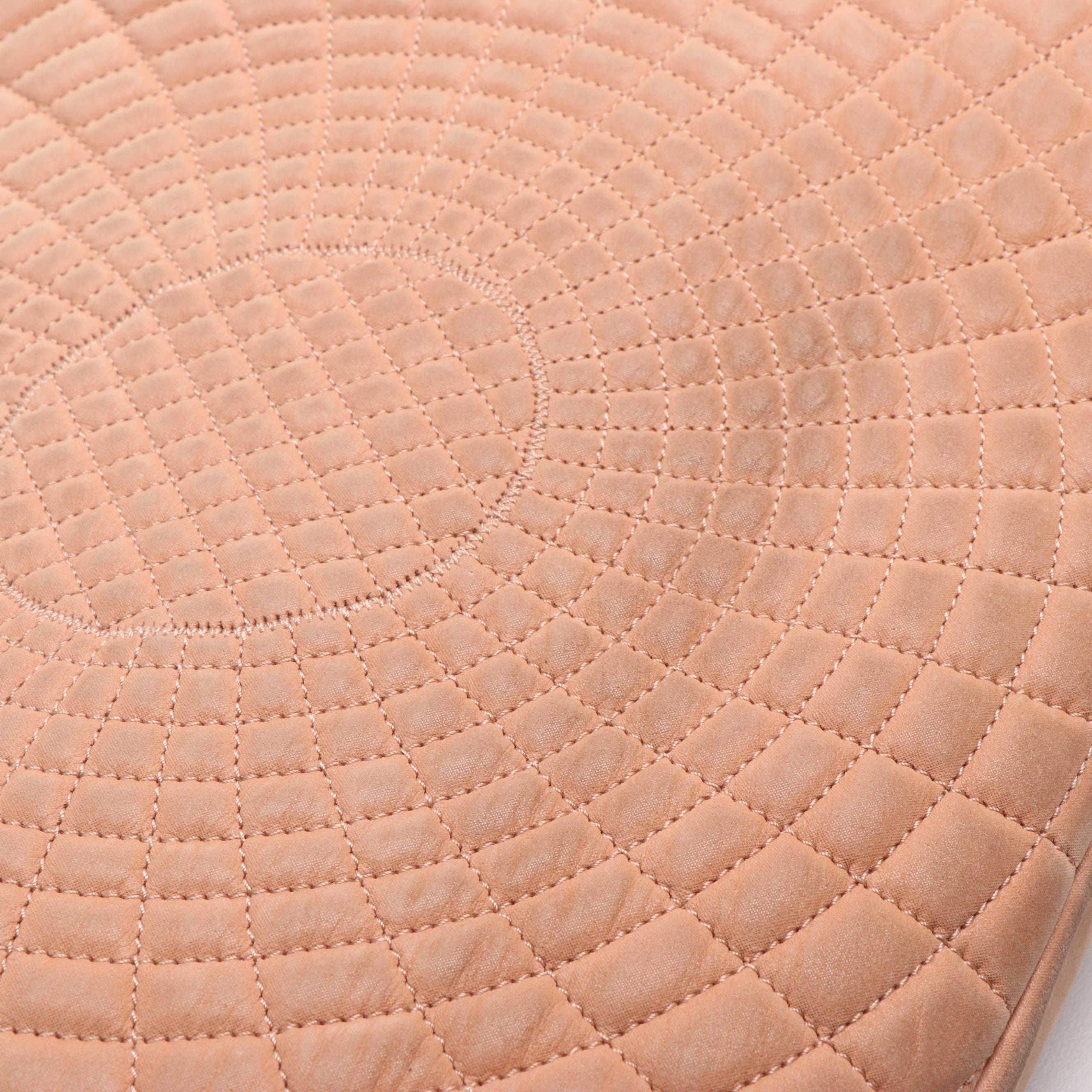 Chanel Light Pink Spiral Quilted Leather Tote