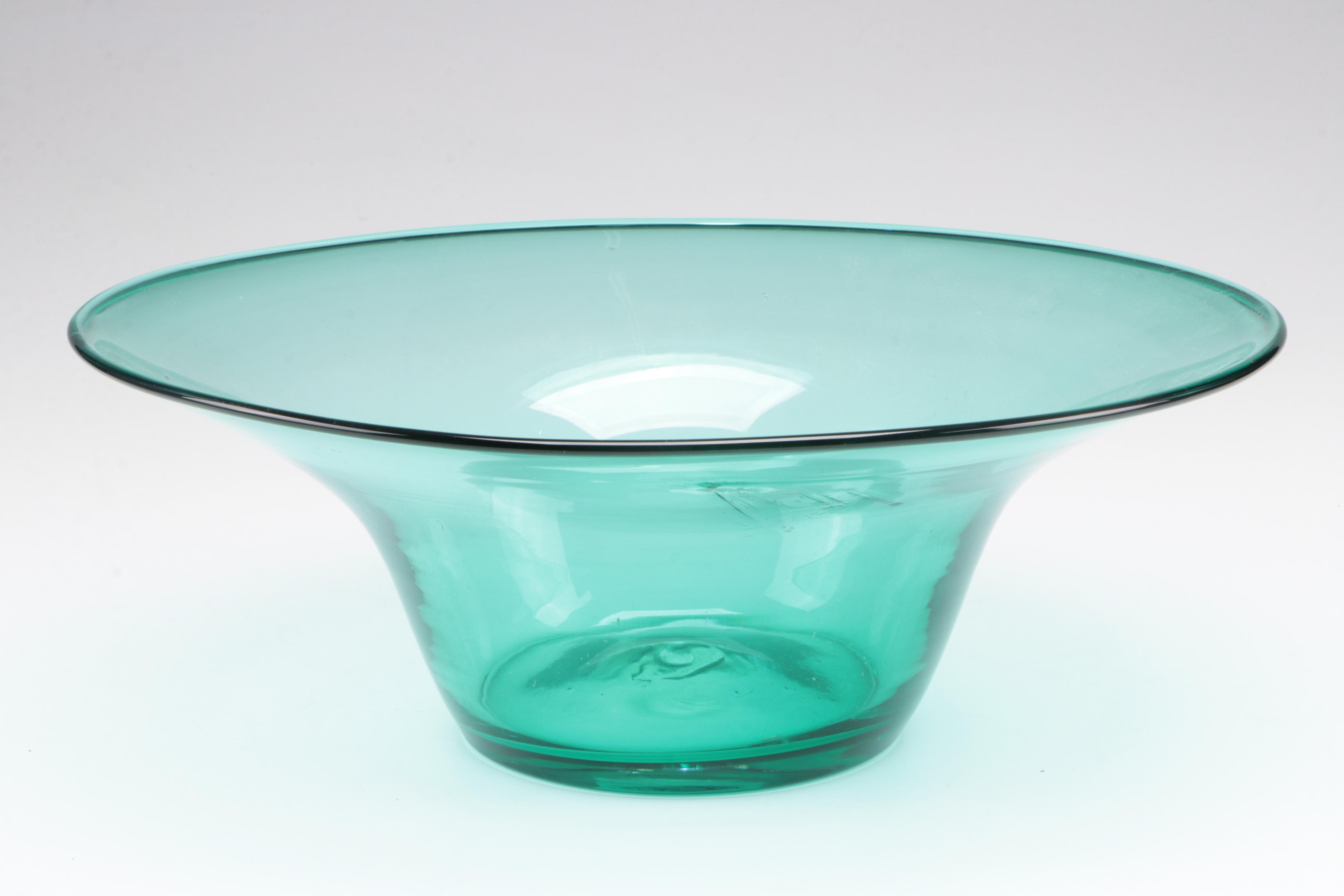 Blenko Handblown Glass Console Bowl