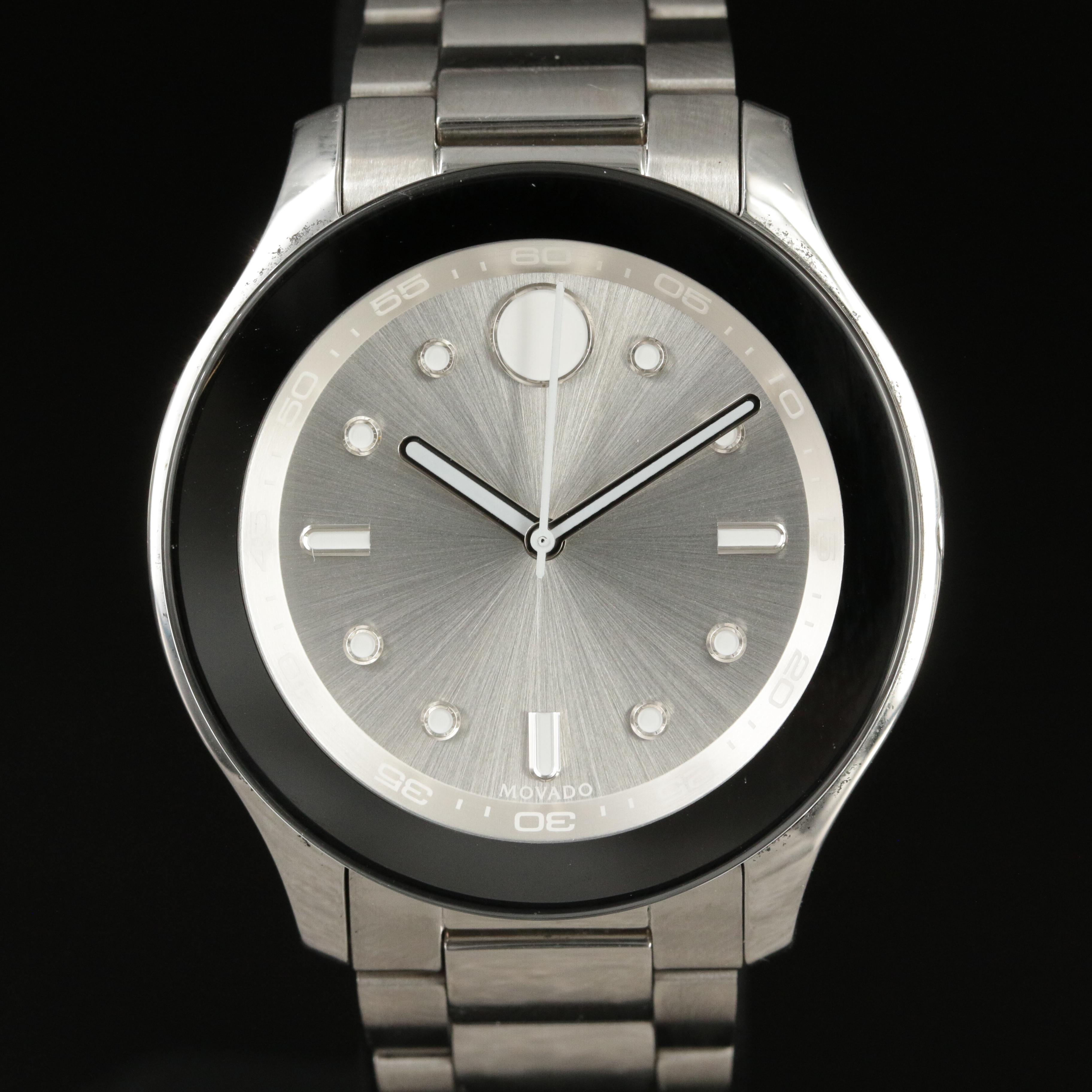 Movado Bold Stainless Steel Quartz Watch