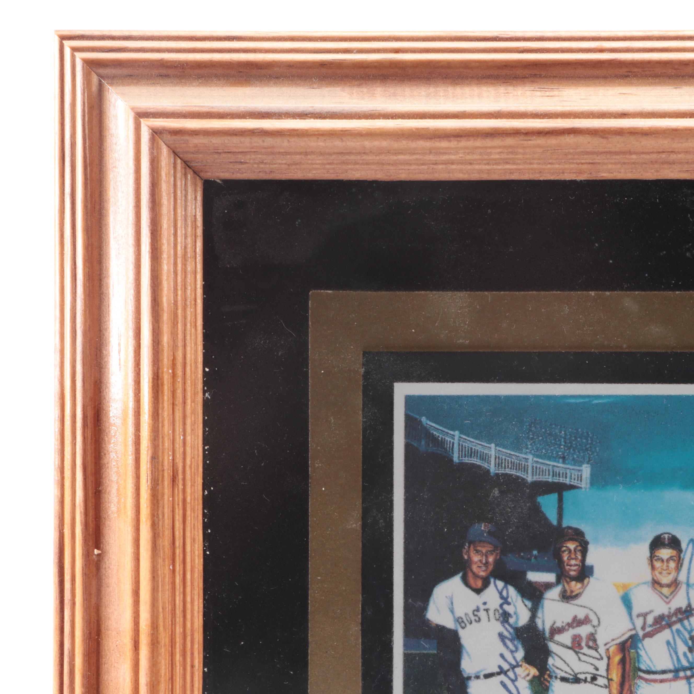 "500 Home Run Hitters" Print Signed by Mickey Mantle, Hank Aaron, and More