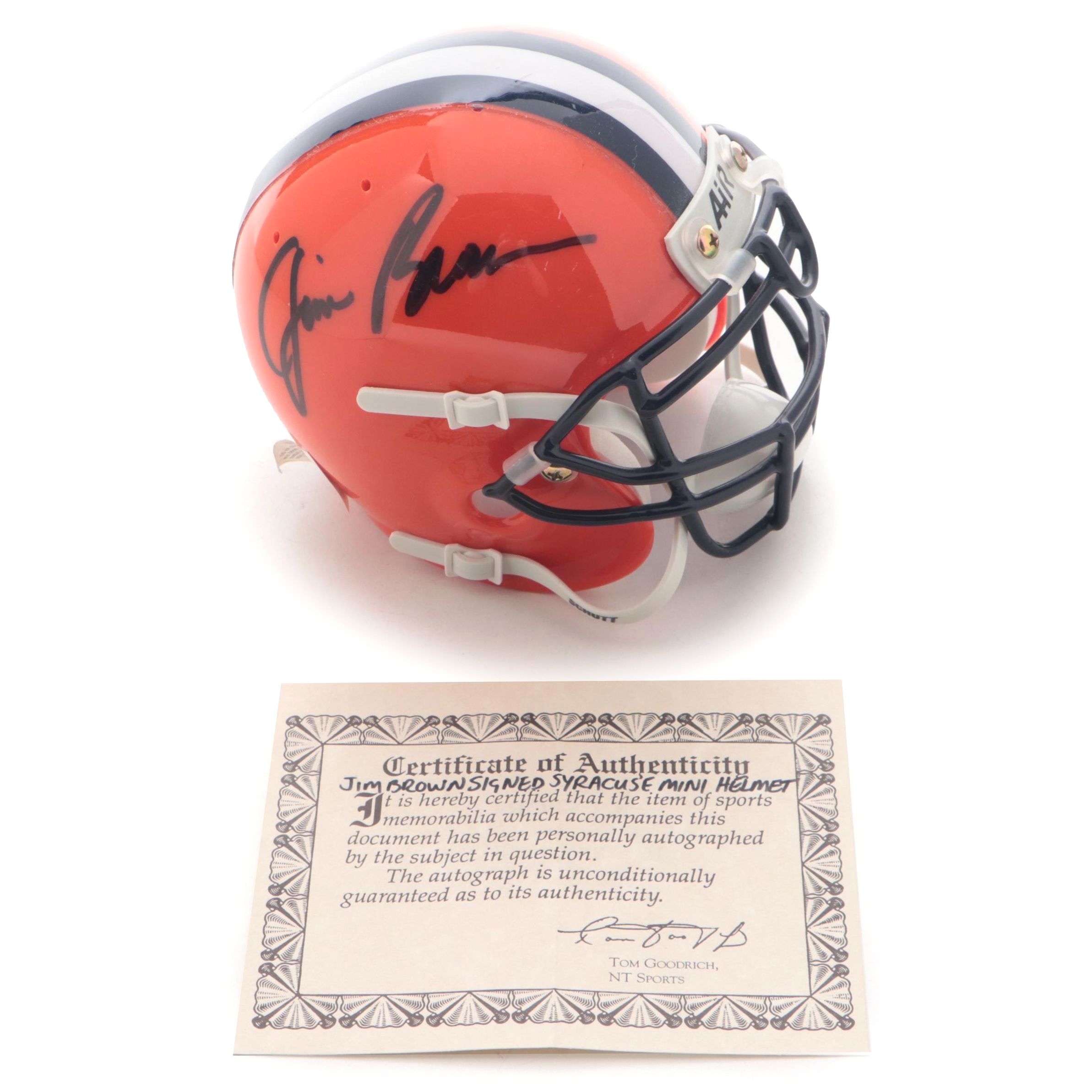 Jim Brown Signed Syracuse University Schutt Mini Helmet