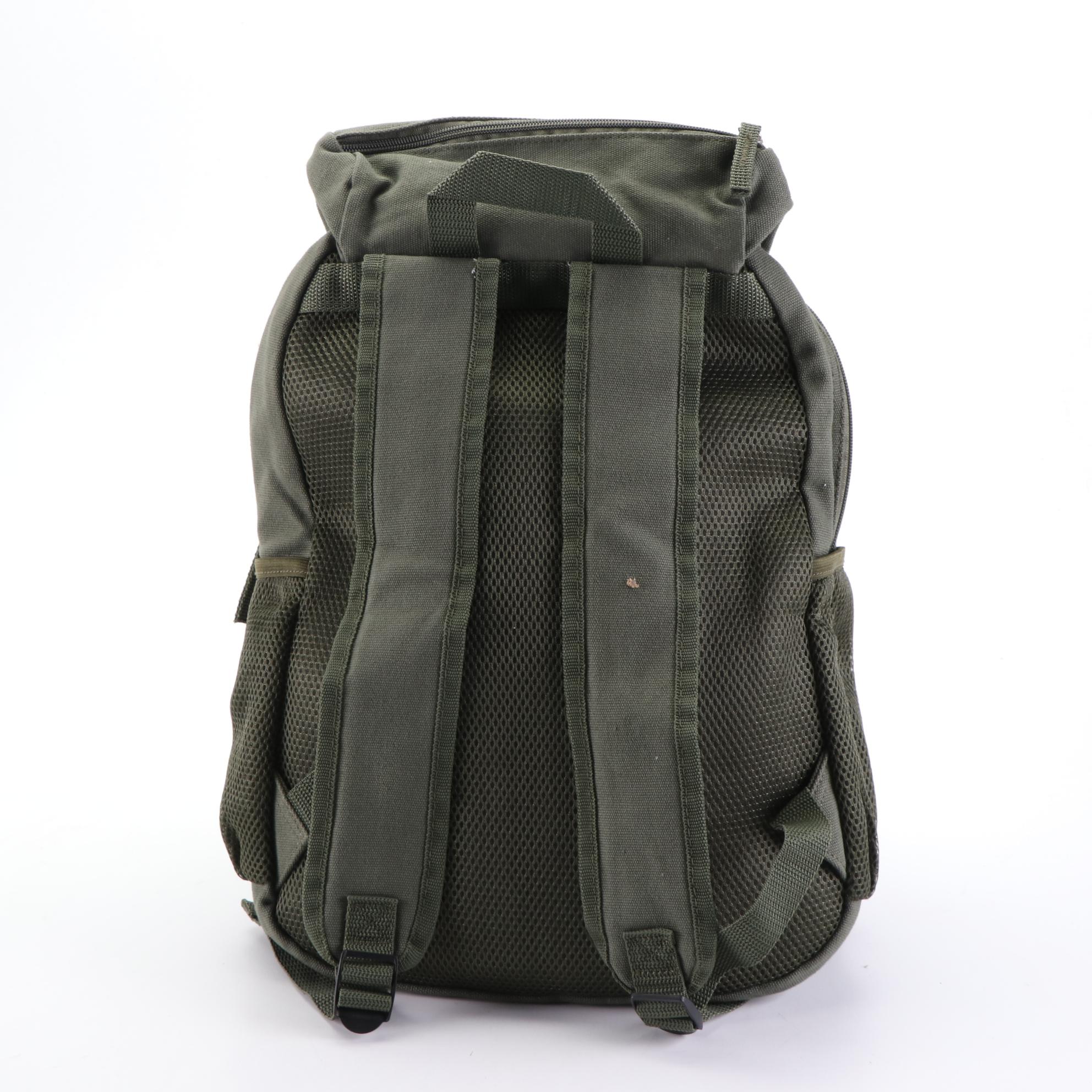 Camo Bivy Cover, NRA Backpack, Orange Vest & Carhartt Hat with Other Knit Beanie