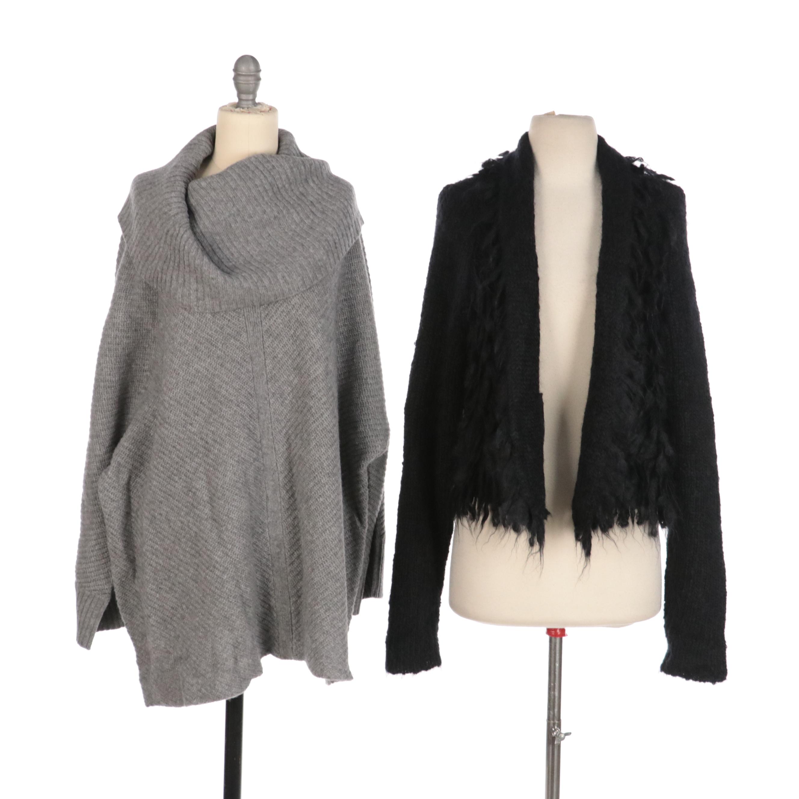 Eileen Fisher Woman Knit Cowl-Neck Sweater and Open-Front Sweater, New with Tags