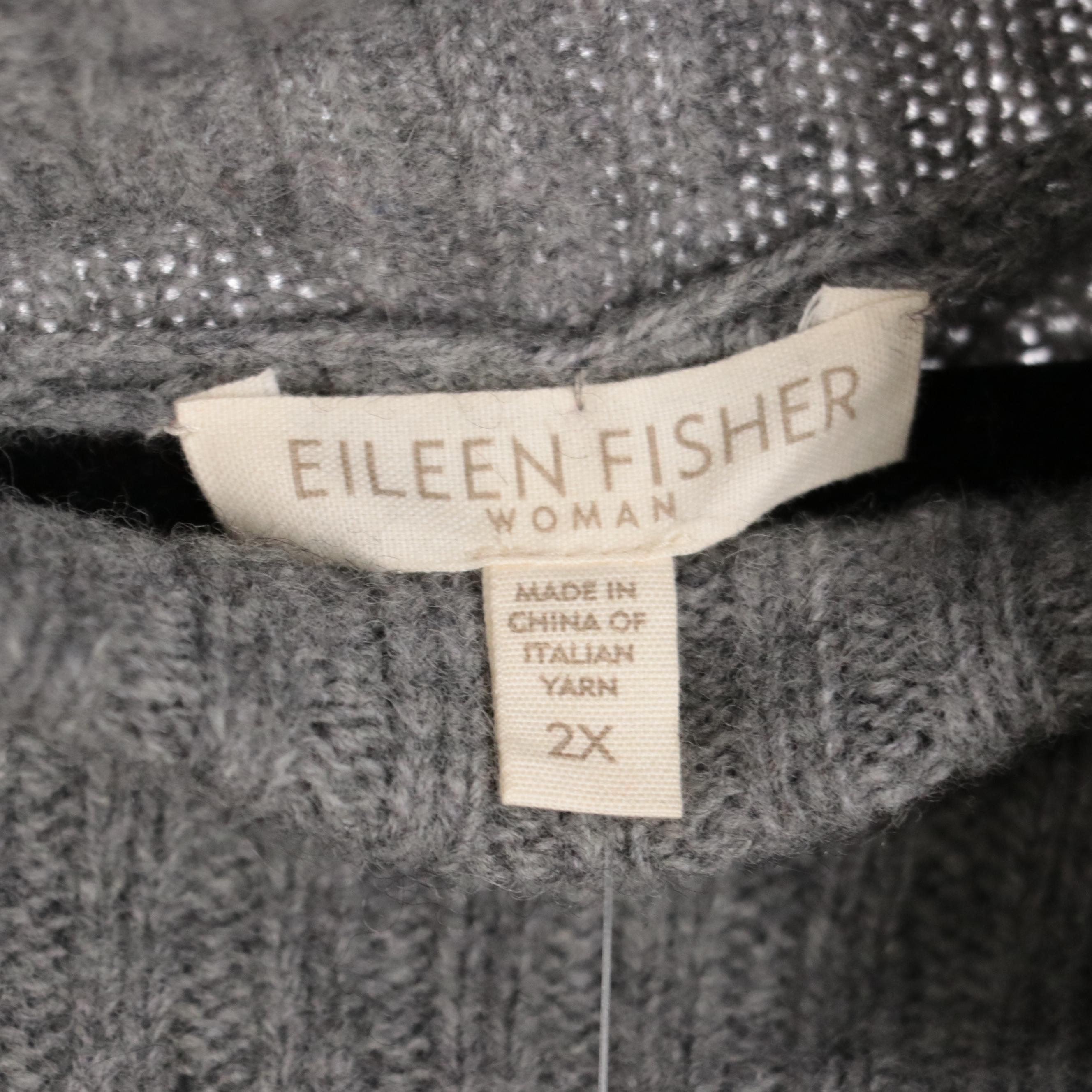 Eileen Fisher Woman Knit Cowl-Neck Sweater and Open-Front Sweater, New with Tags
