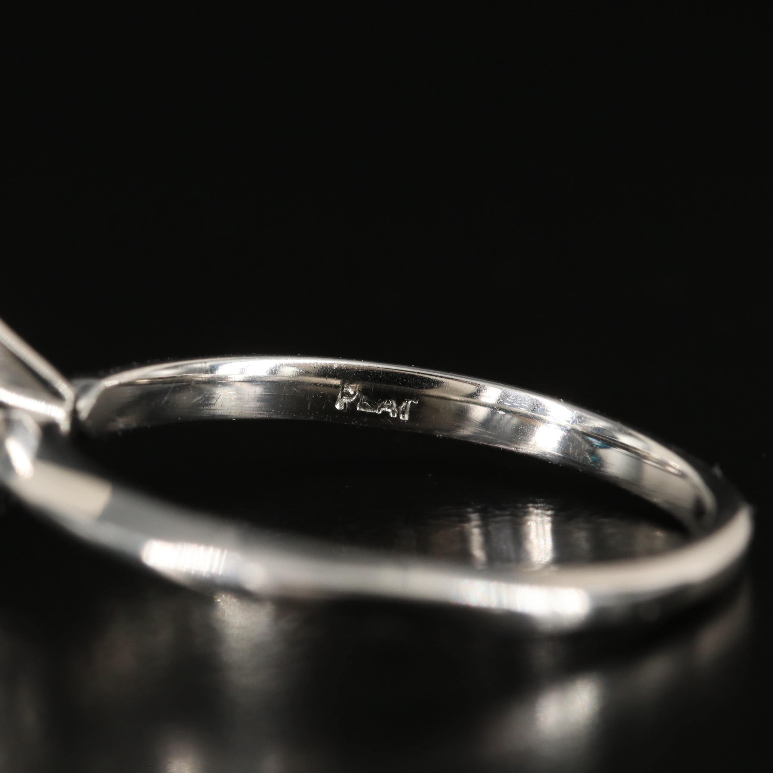 Platinum 1.01 CT Fancy Dark Blue Solitaire Diamond Ring