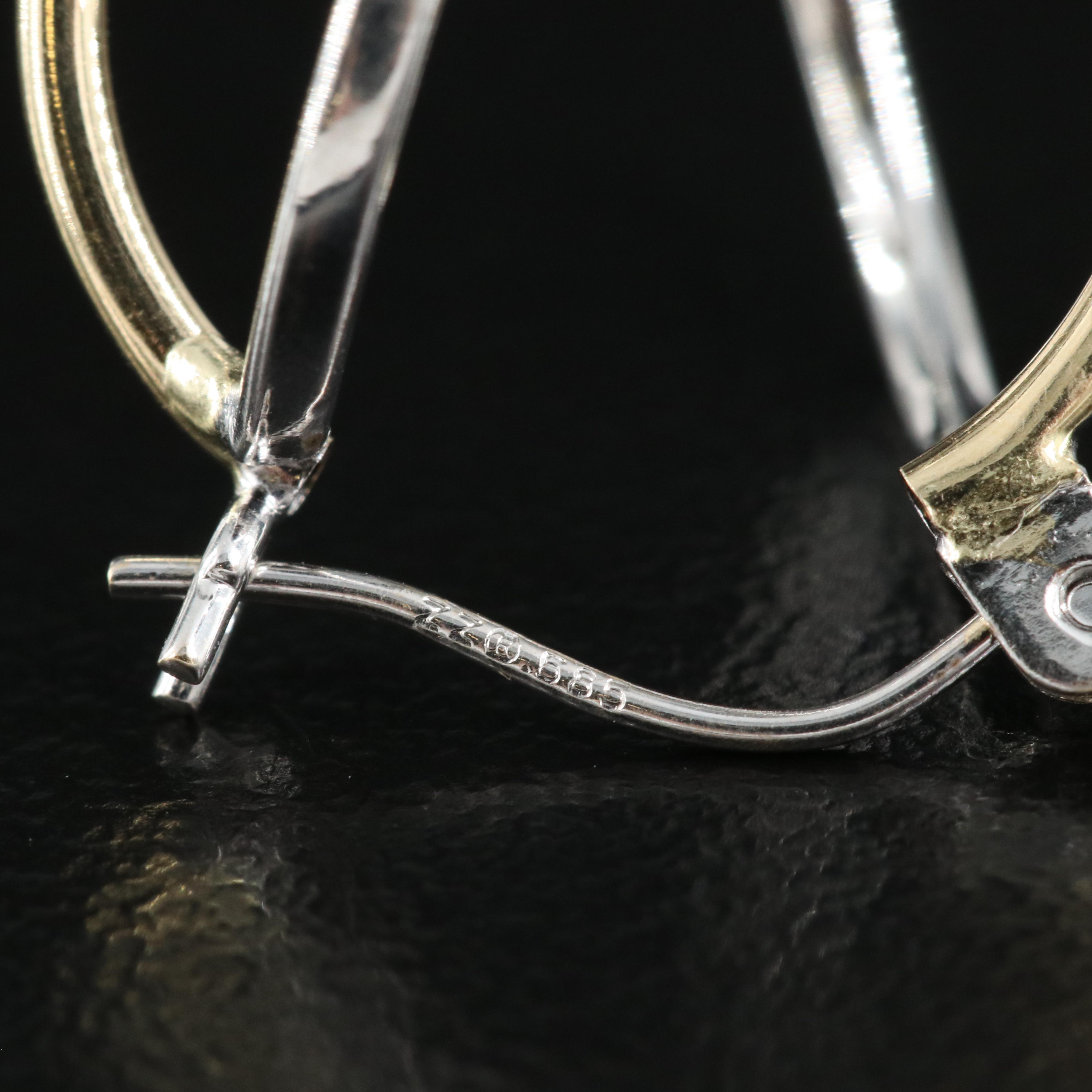 14K Two Tone Double Hoop Earrings