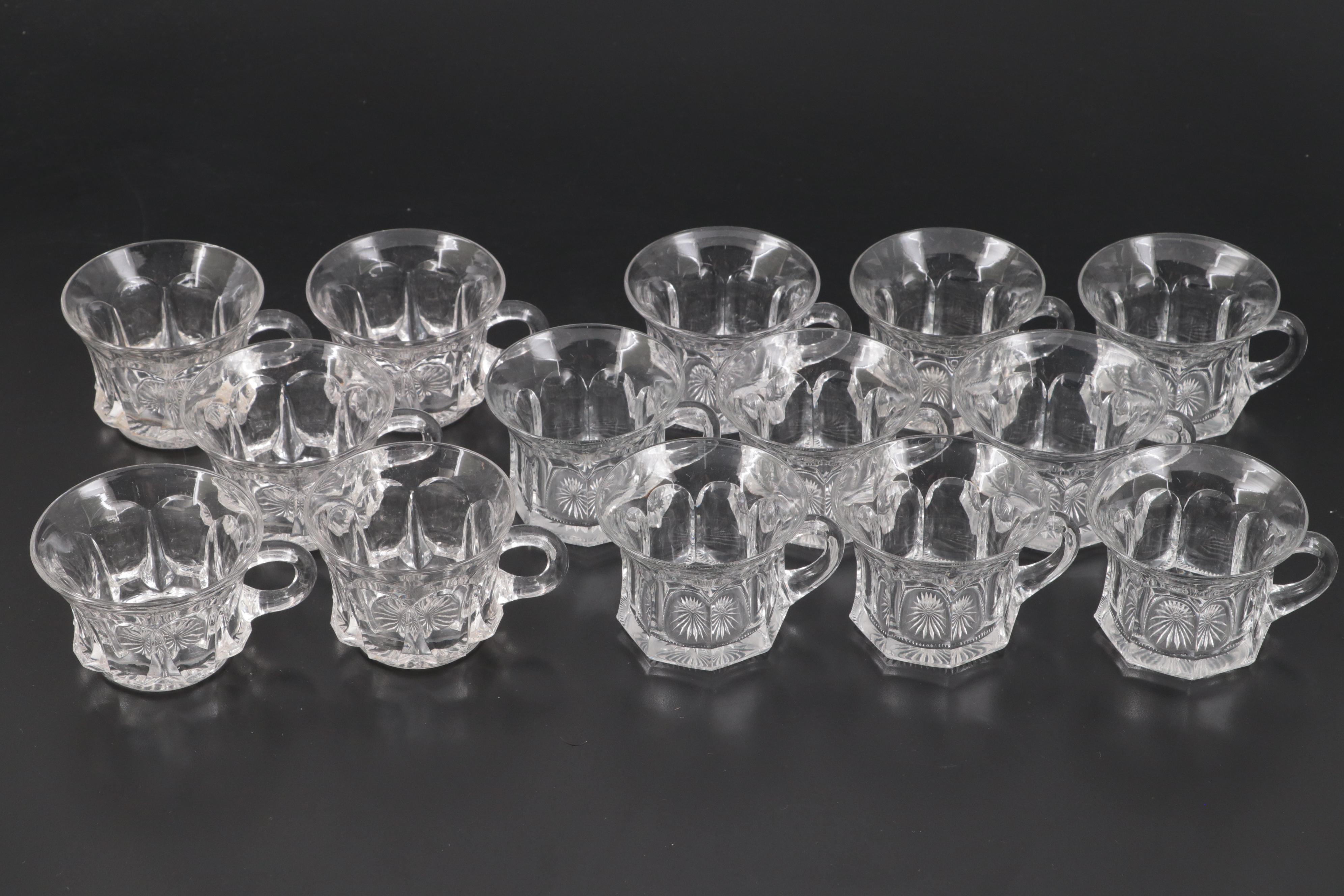 Heisey Glass Punch Bowl and Cups, Early to Mid20th Century EBTH