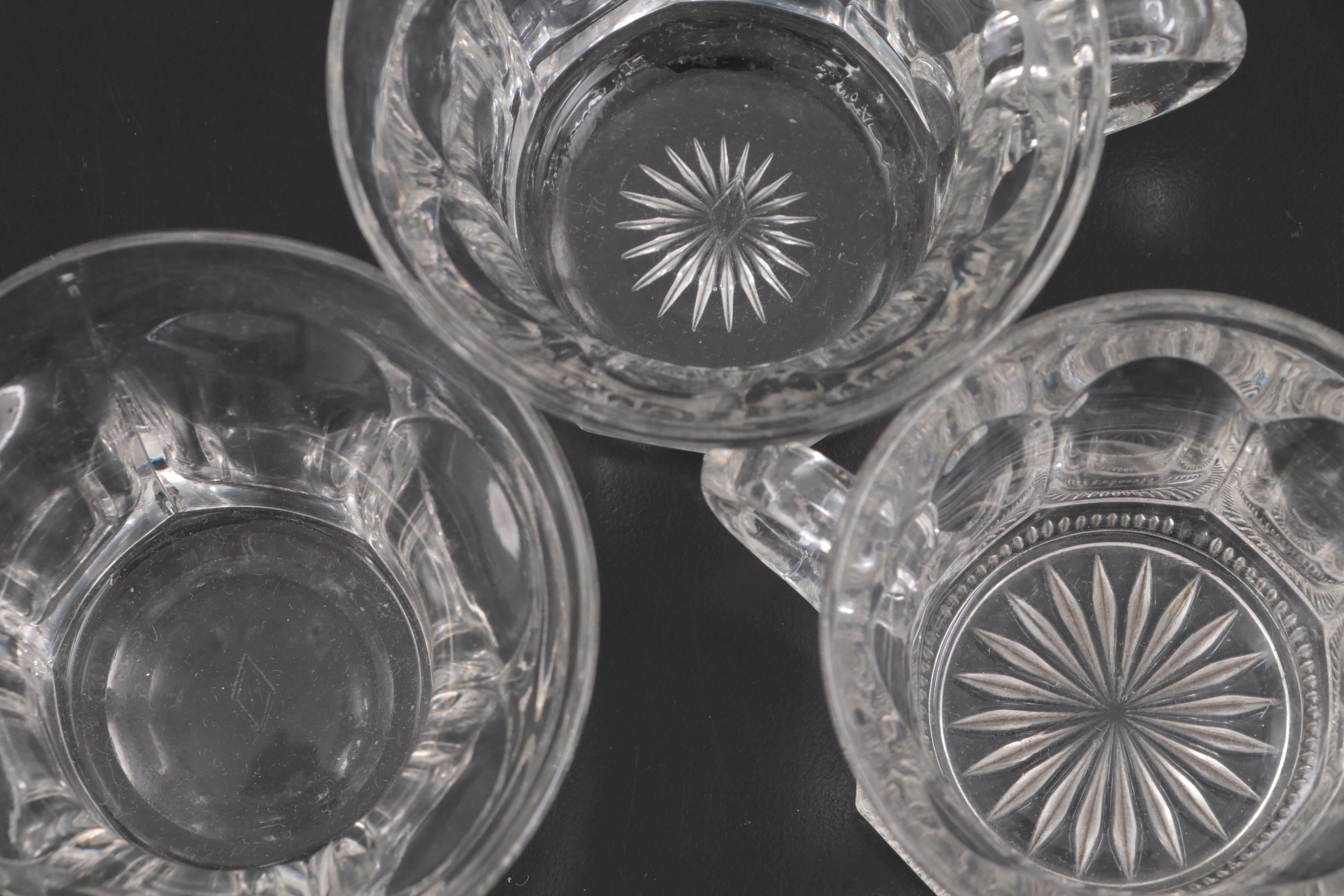 Heisey Glass Punch Bowl and Cups, Early to Mid-20th Century