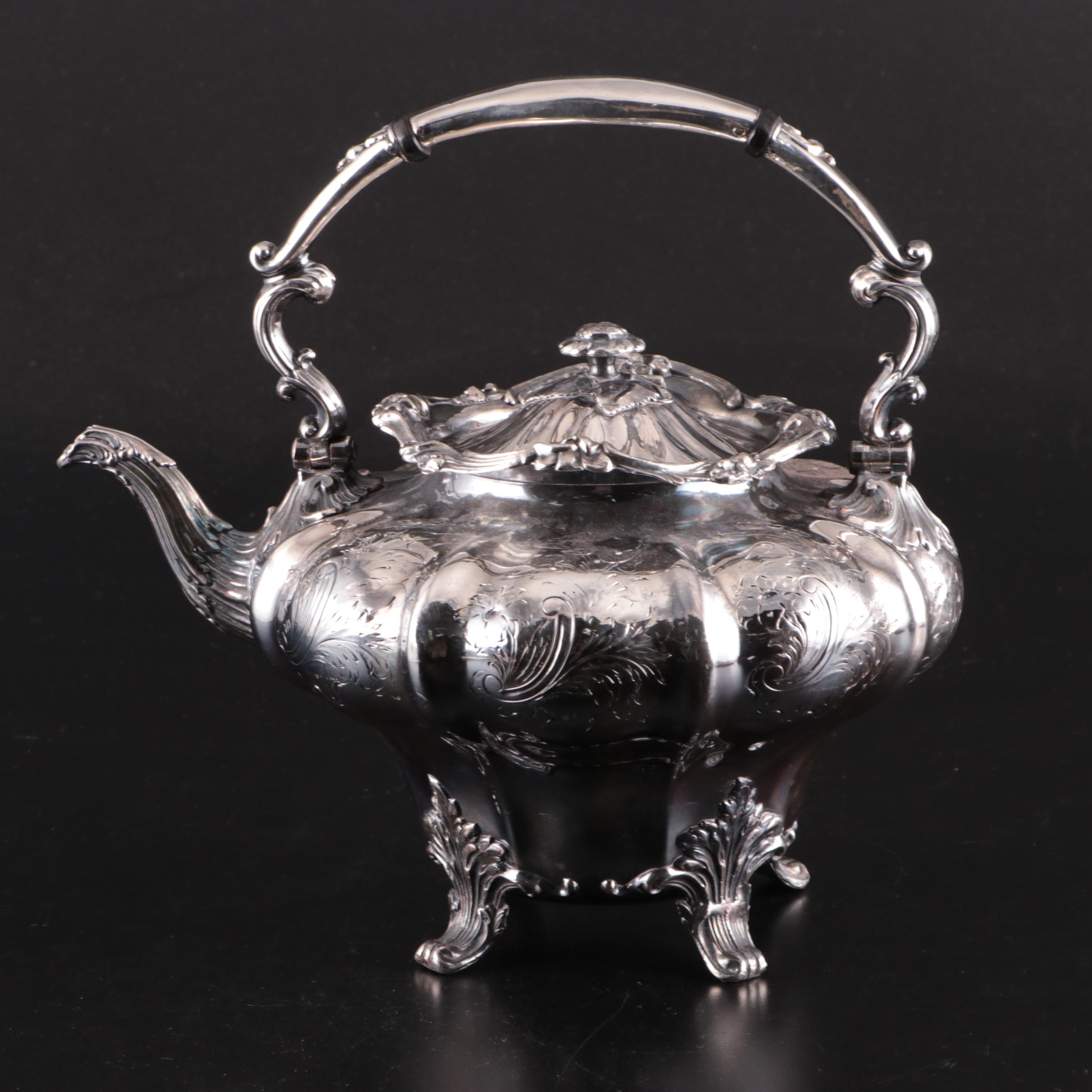Victorian Silver Plate Hot Water Pot with Stand