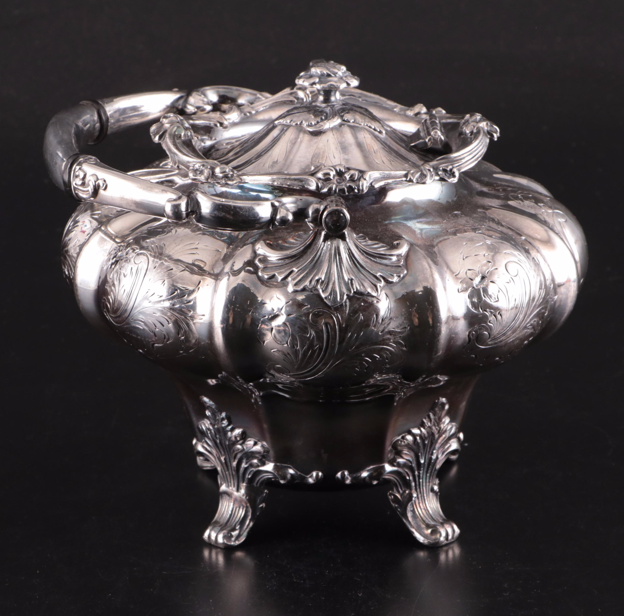 Victorian Silver Plate Hot Water Pot with Stand