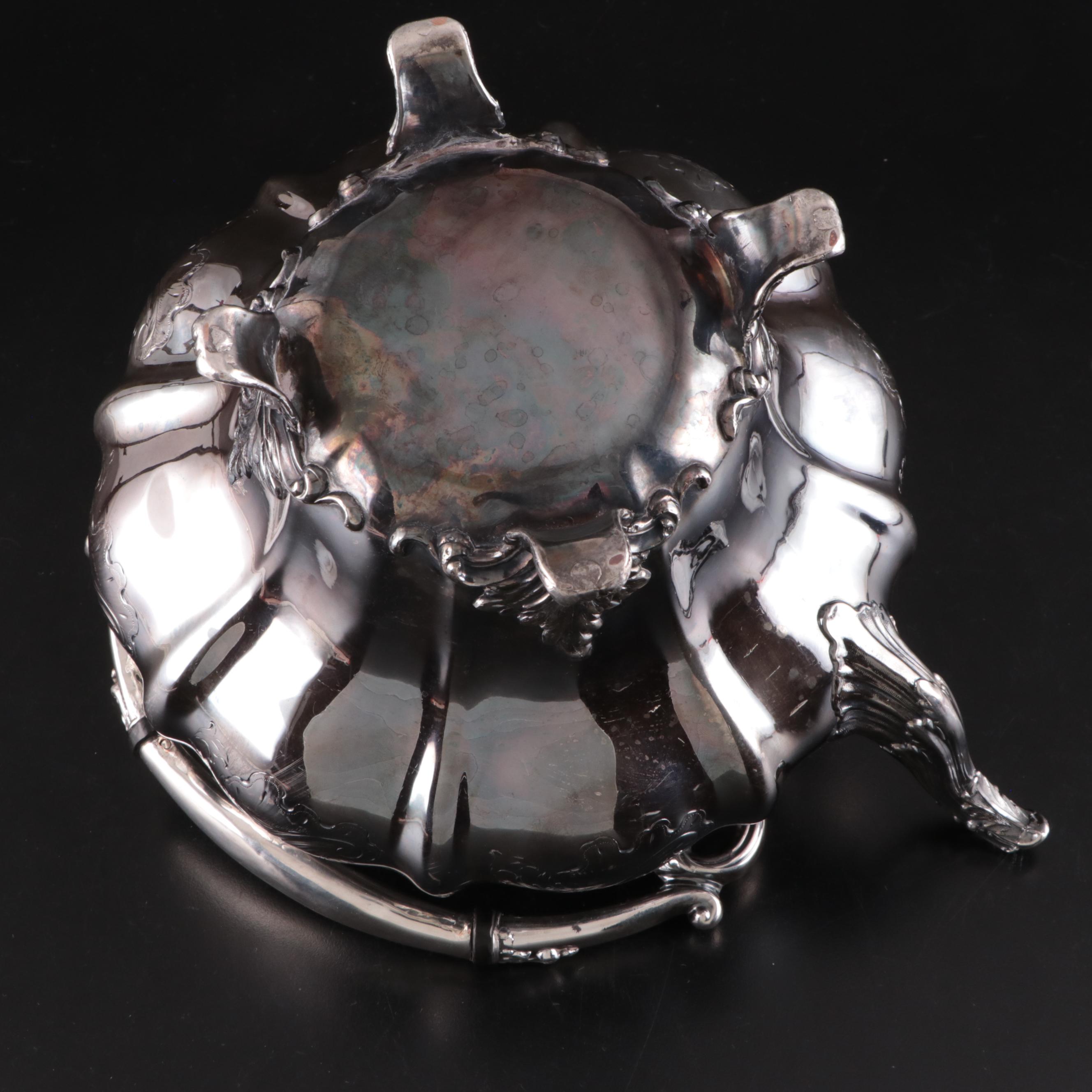 Victorian Silver Plate Hot Water Pot with Stand