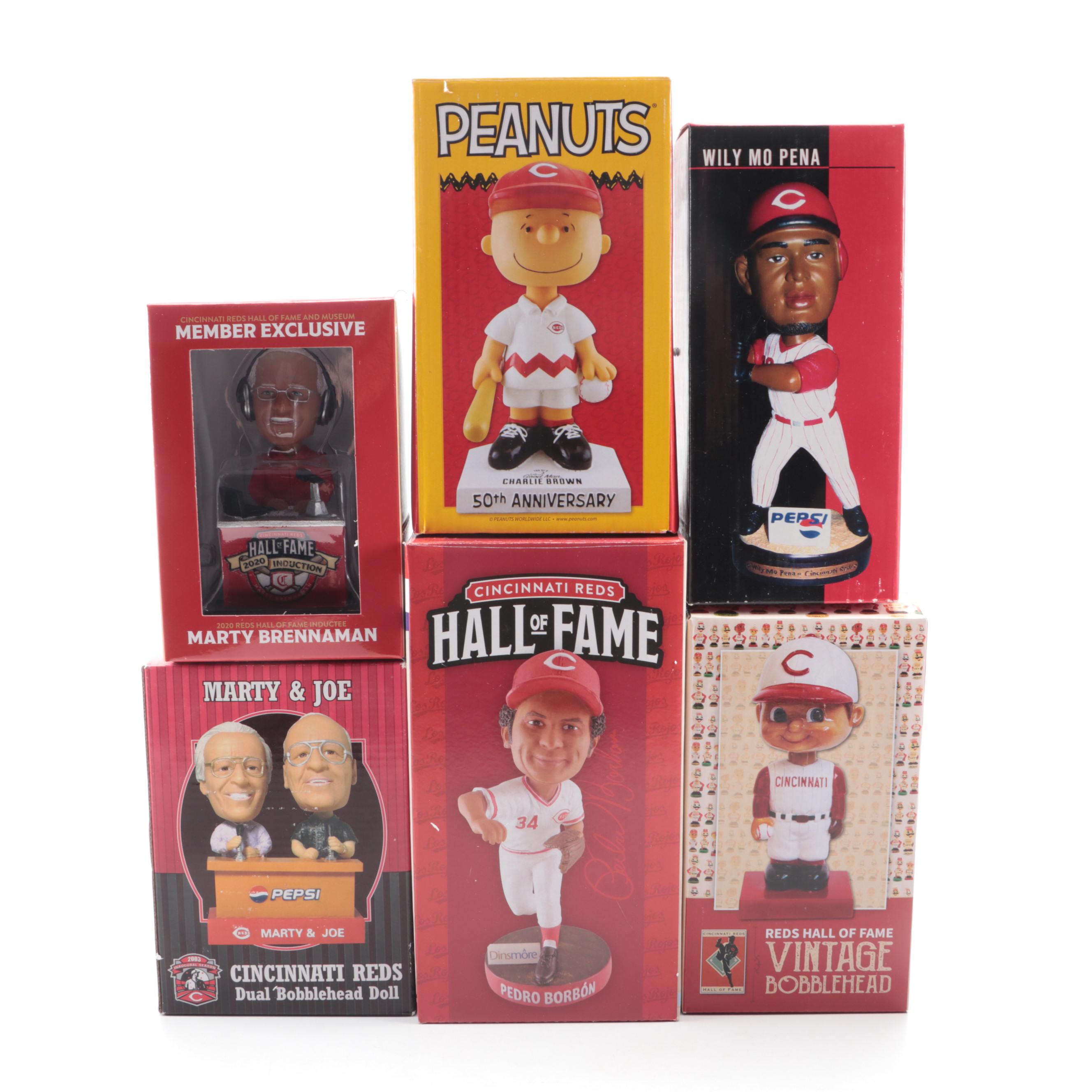 Cincinnati Reds Bobbleheads Featuring Joe Nuxhall, Pete Rose, and More
