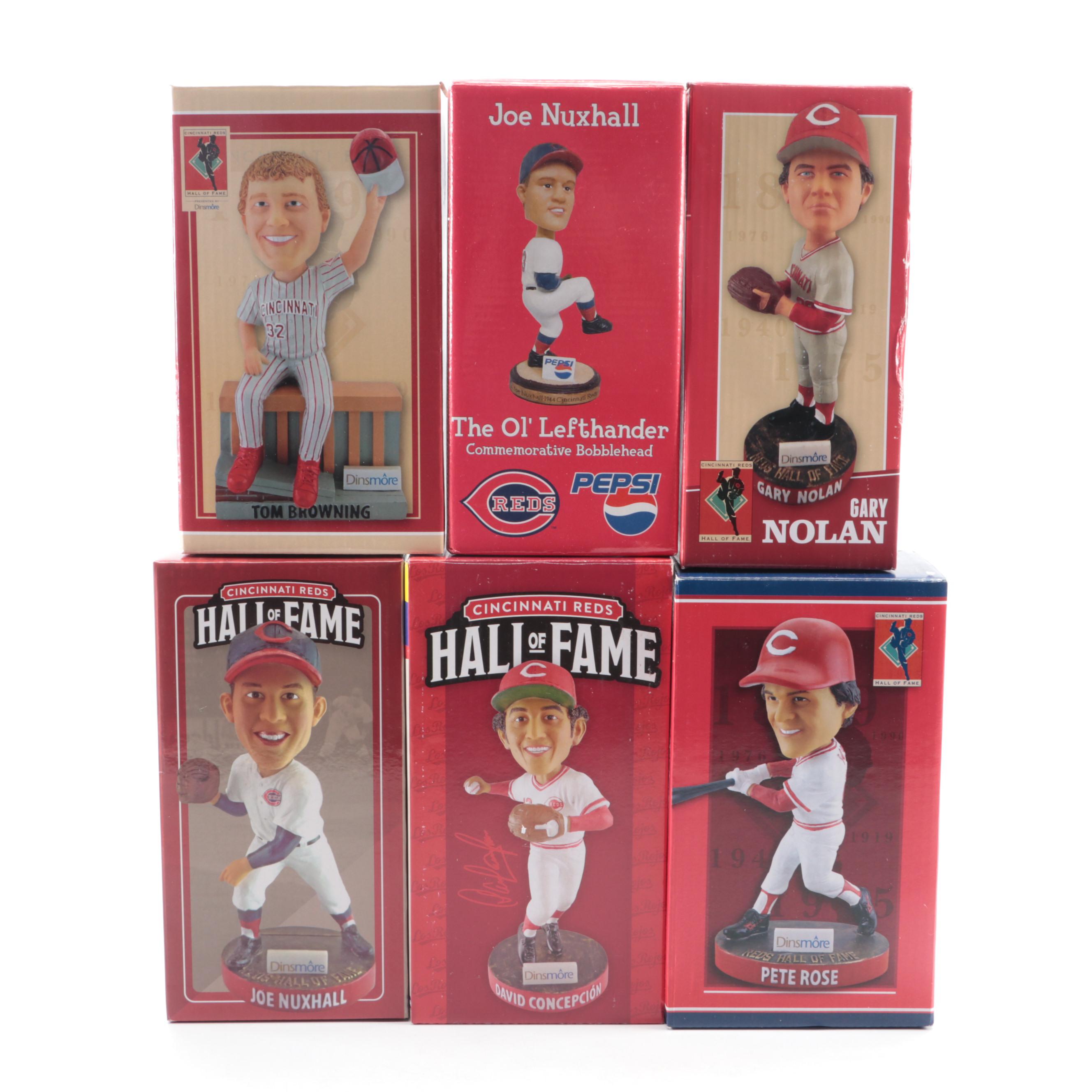 Cincinnati Reds Bobbleheads Featuring Joe Nuxhall, Pete Rose, and More
