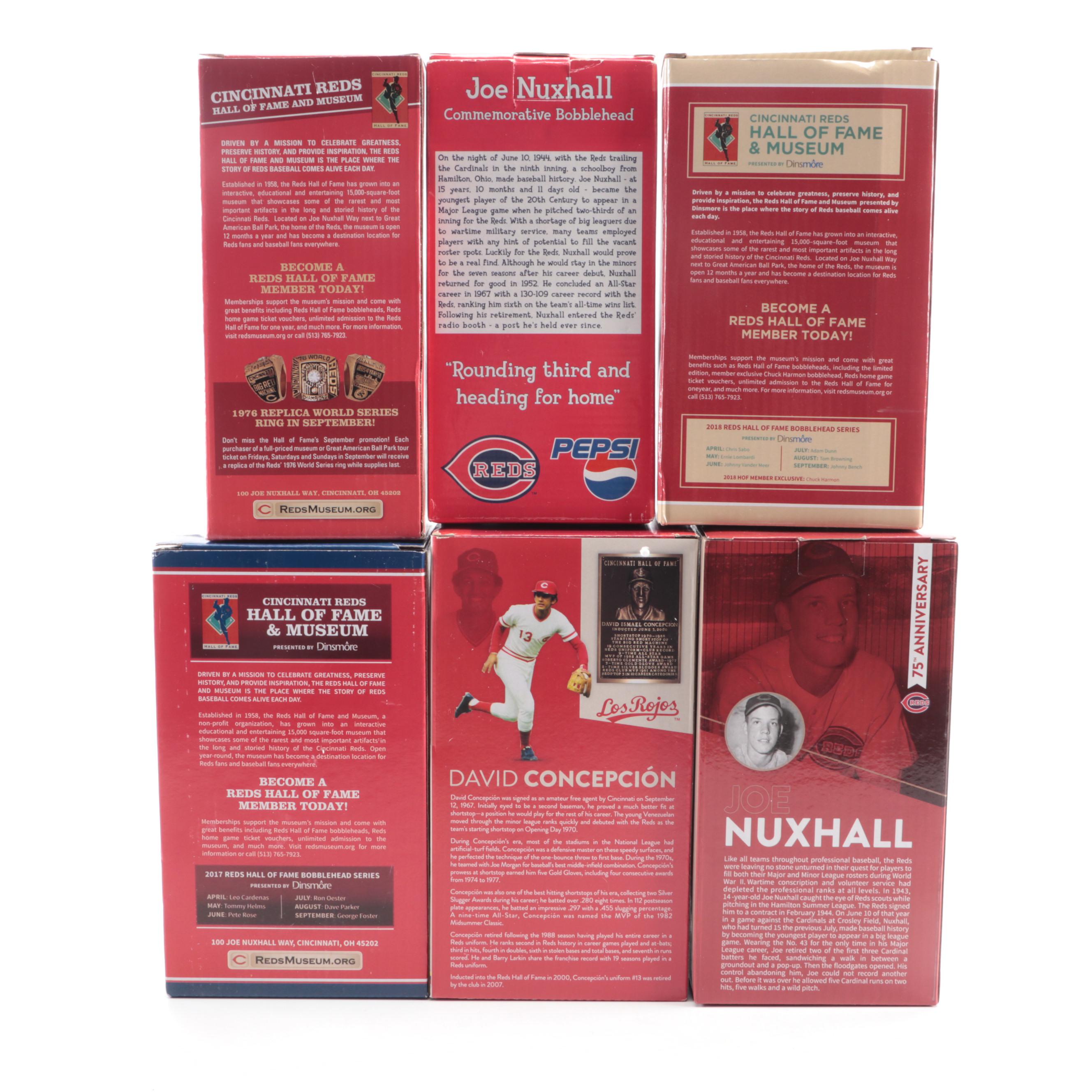 Cincinnati Reds Bobbleheads Featuring Joe Nuxhall, Pete Rose, and More
