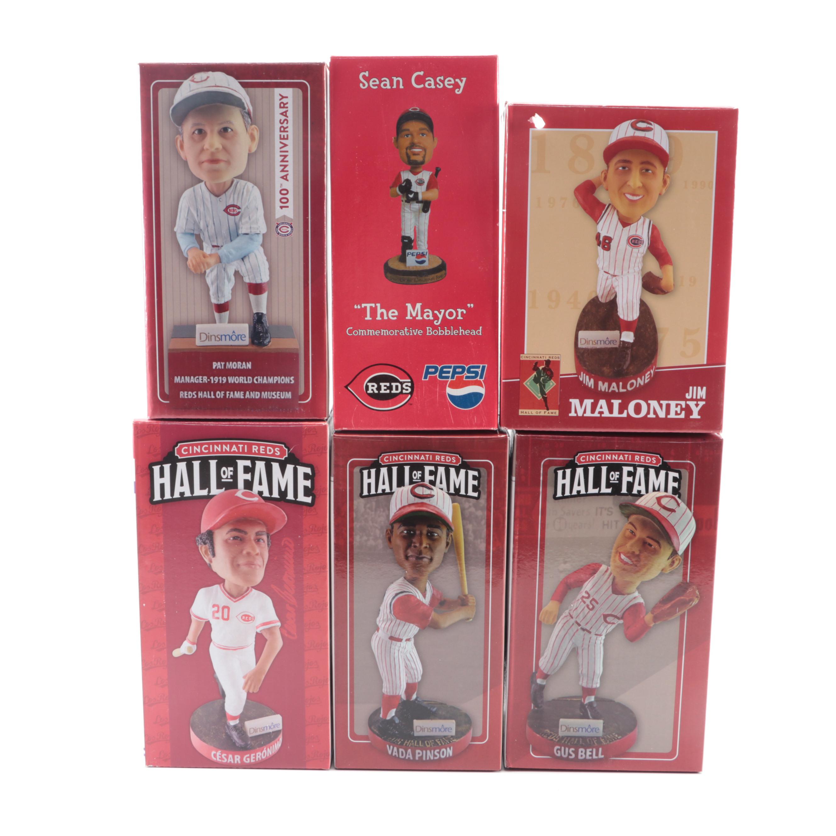 Cincinnati Reds Bobbleheads Featuring Joe Nuxhall, Pete Rose, and More