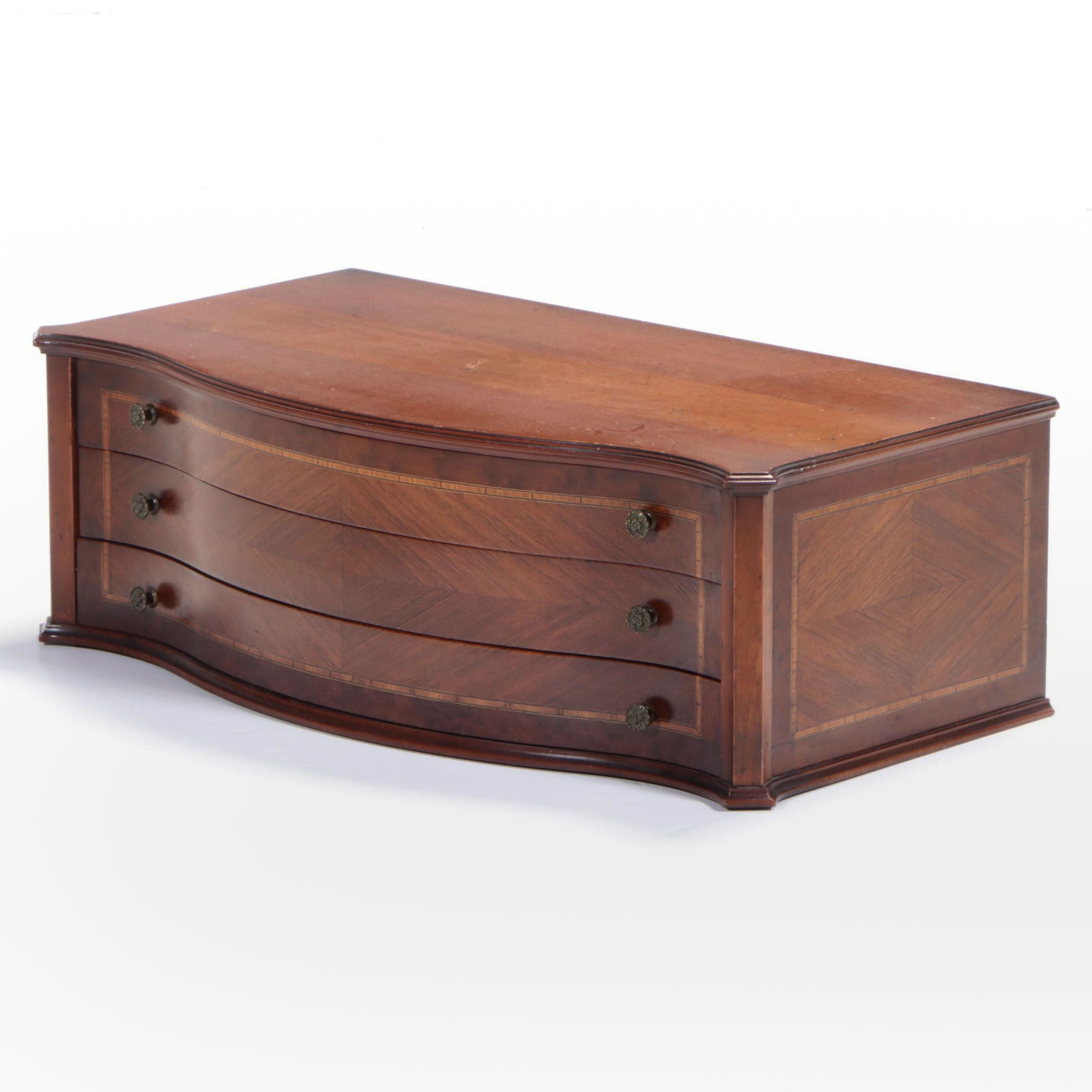 Table Top Mahogany and Inlaid Chest of Drawers