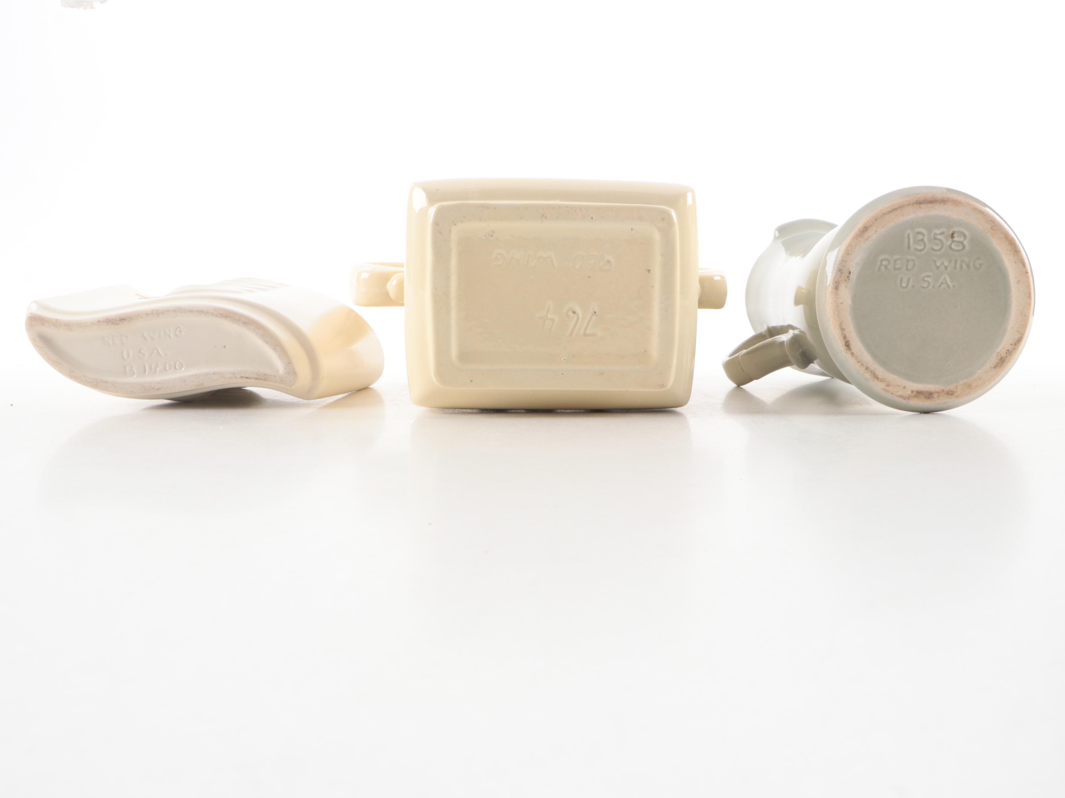 Red Wing Pottery Art Deco and Handled Ceramic Vases