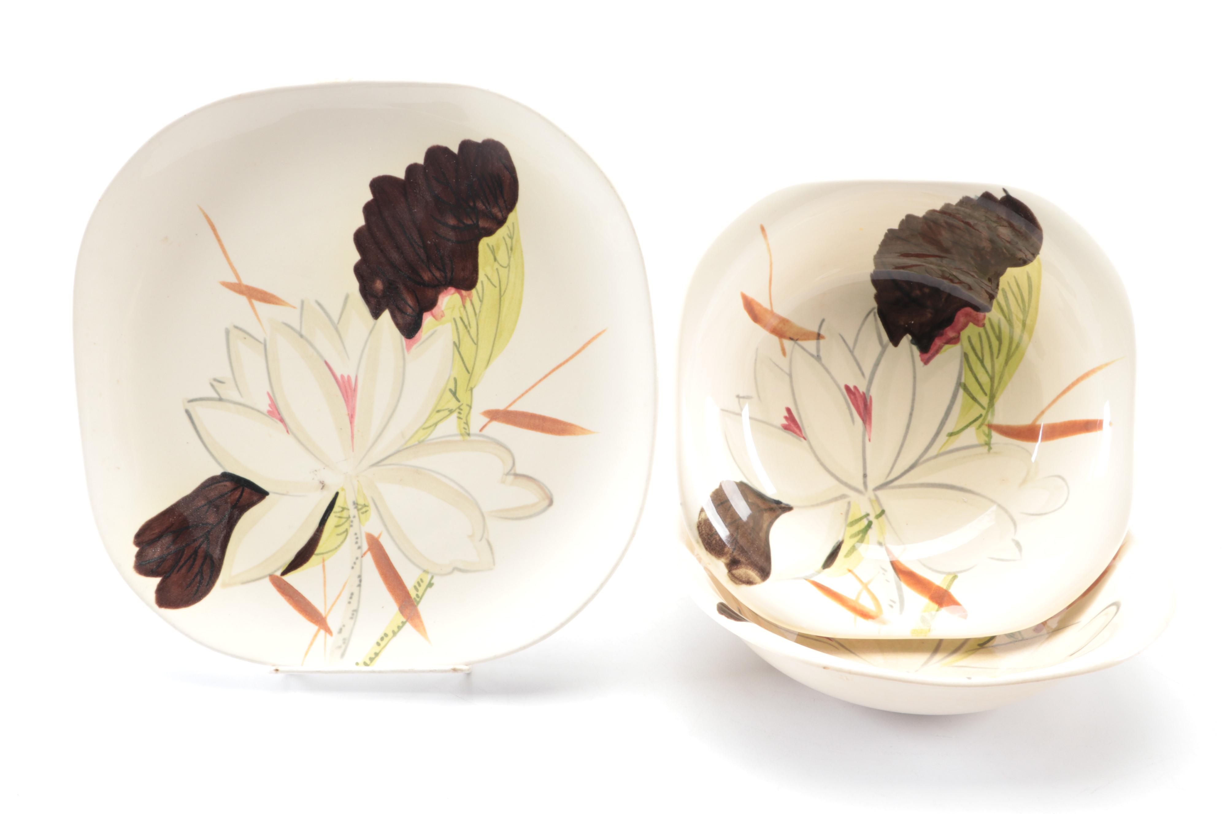 Red Wing Pottery "Magnolia" and "Lotus" Ceramic Dinnerware and Table Accessories