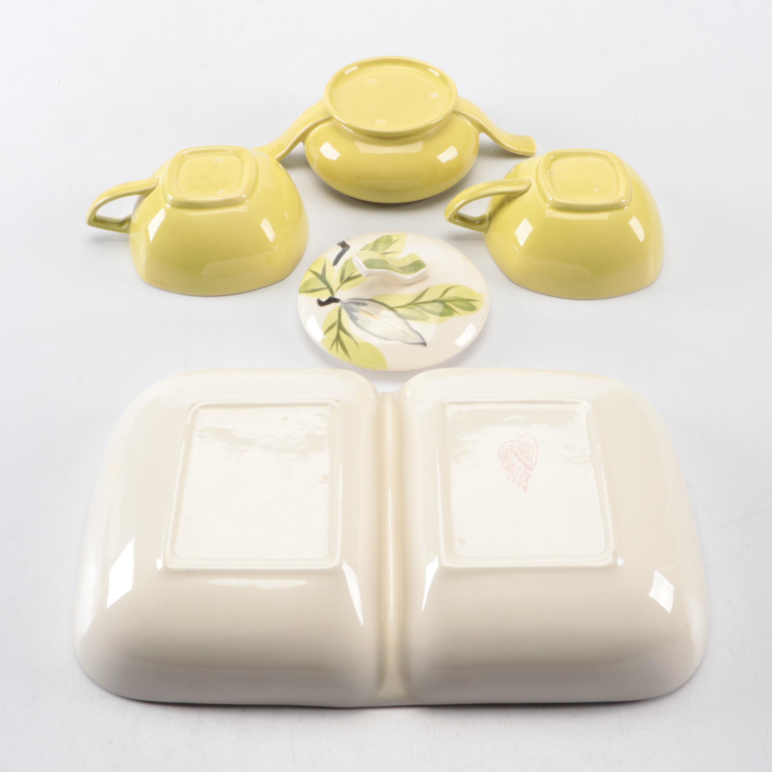 Red Wing Pottery "Magnolia" and "Lotus" Ceramic Dinnerware and Table Accessories