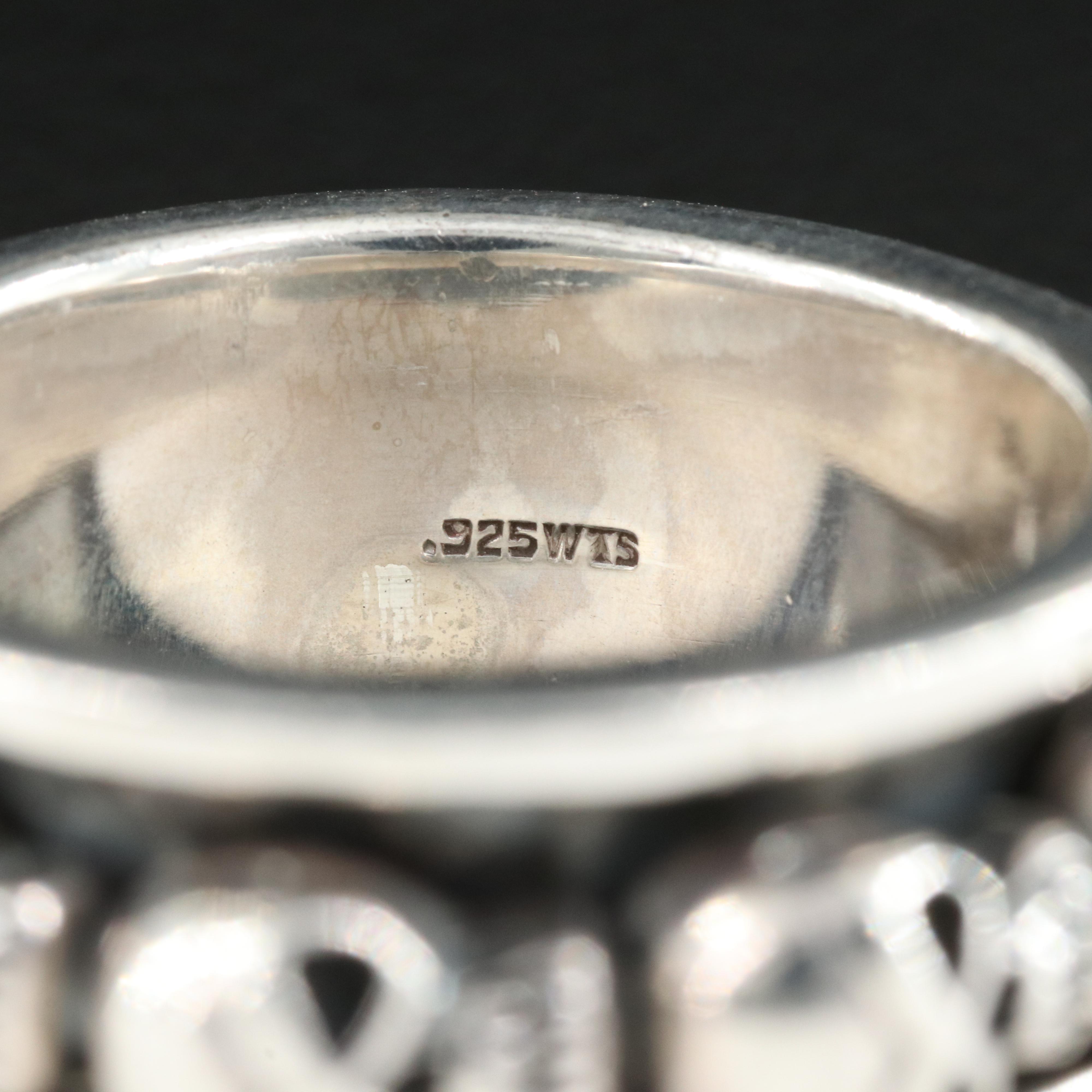 Sterling Skull Spinner Ring