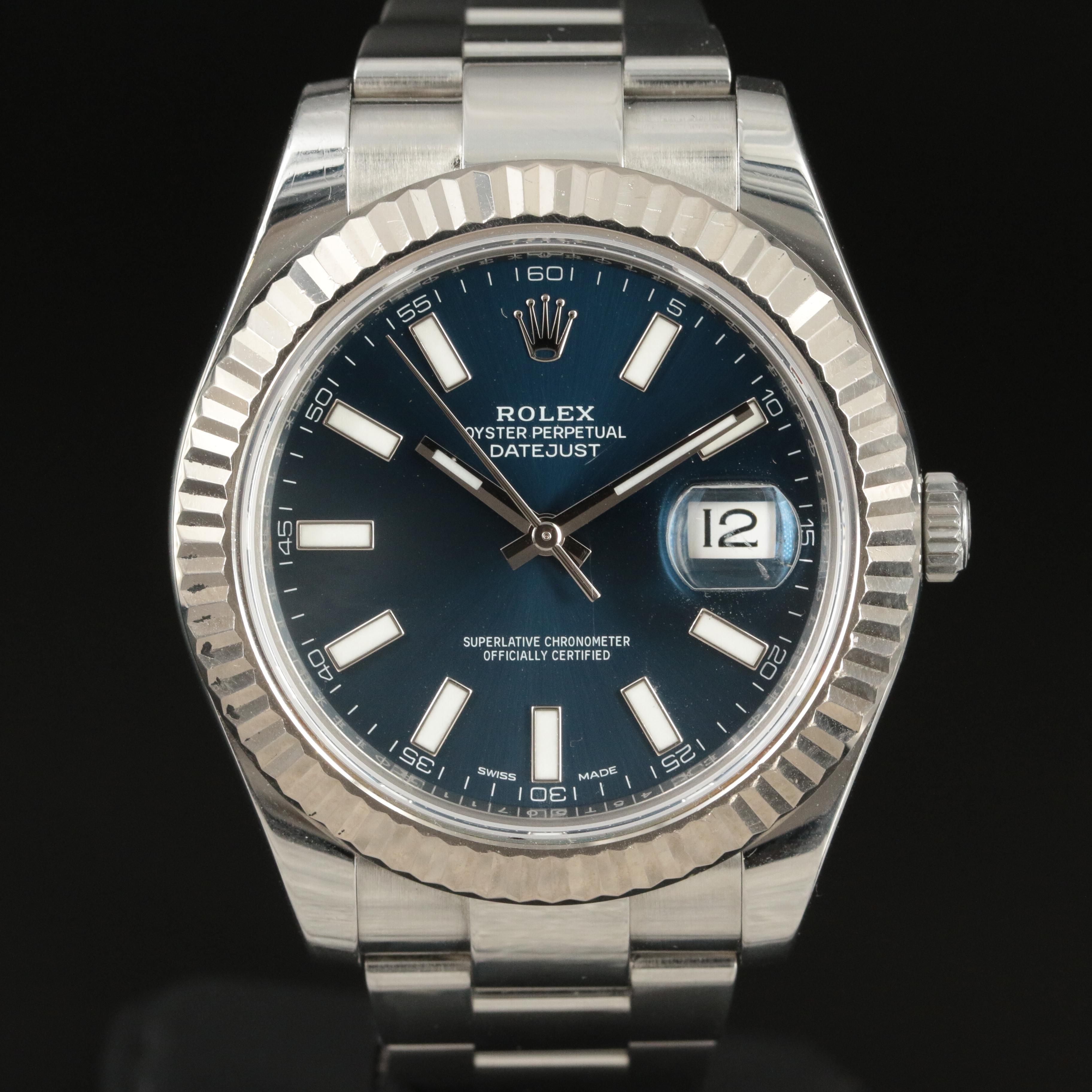 Rolex Oyster Perpetual Datejust II Blue Dial Watch