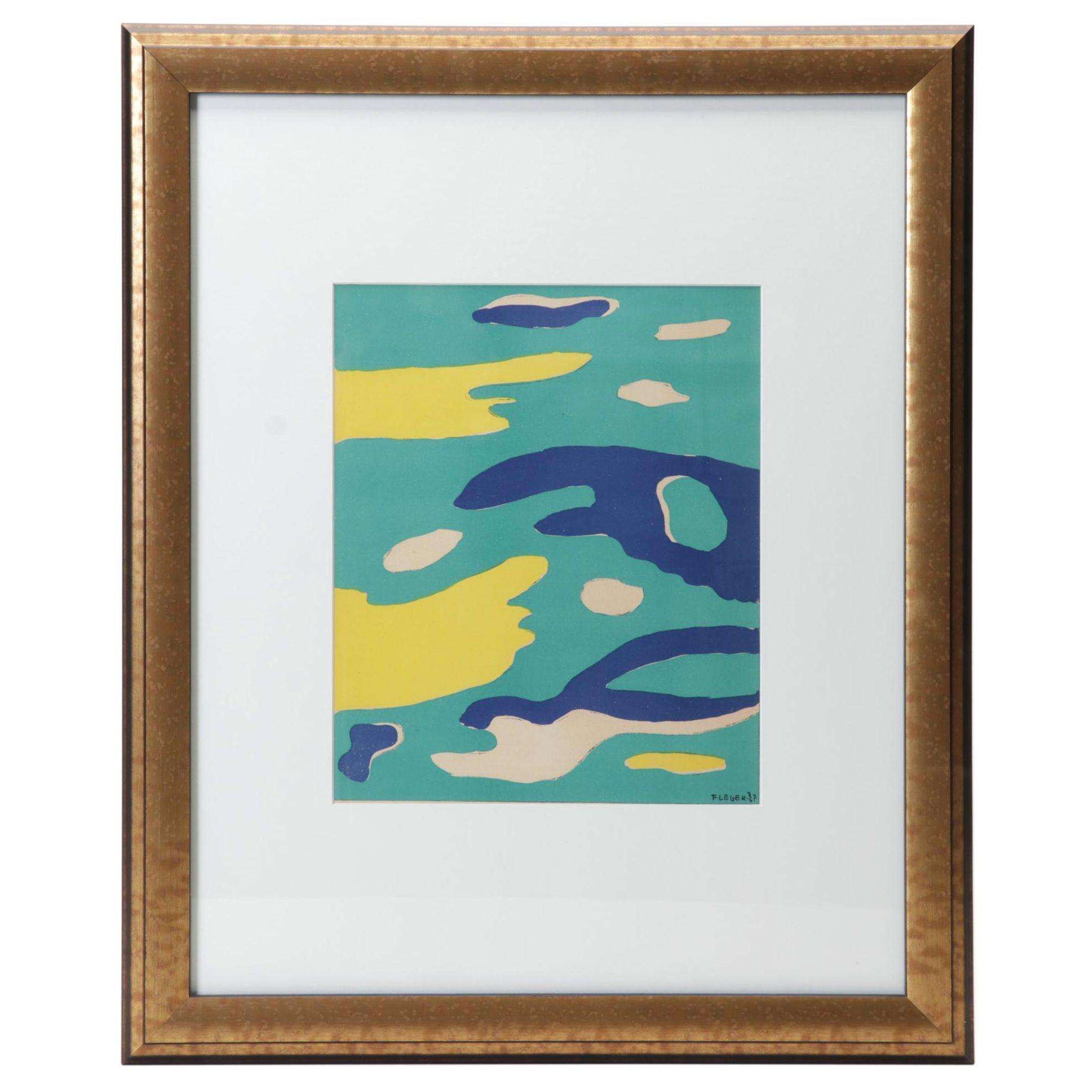 Color Lithograph After Fernand Léger "Water" From "Verve," 1937