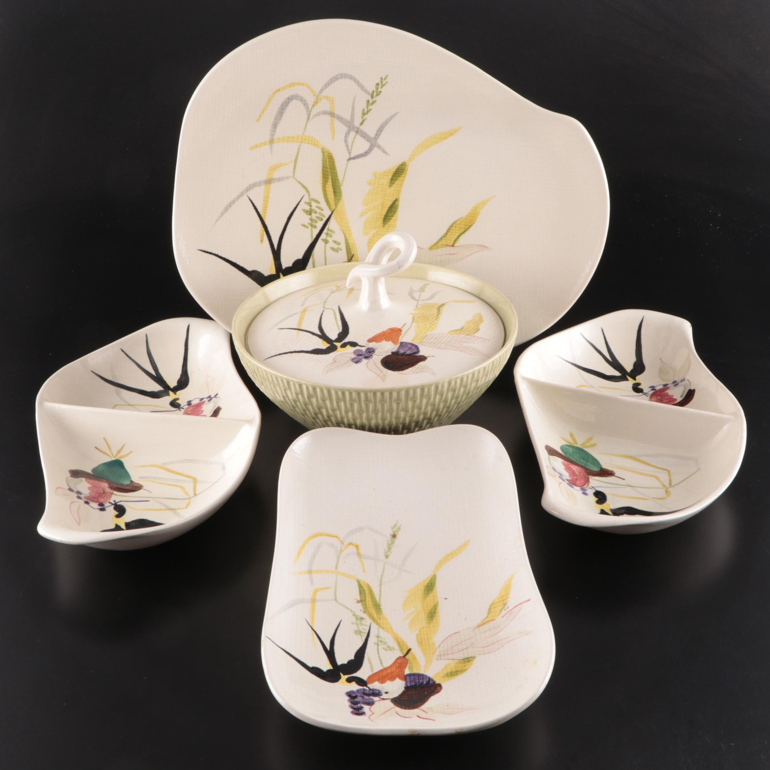 Red Wing Pottery "Capistrano" Ceramic Serveware, Mid to Late 20th Century