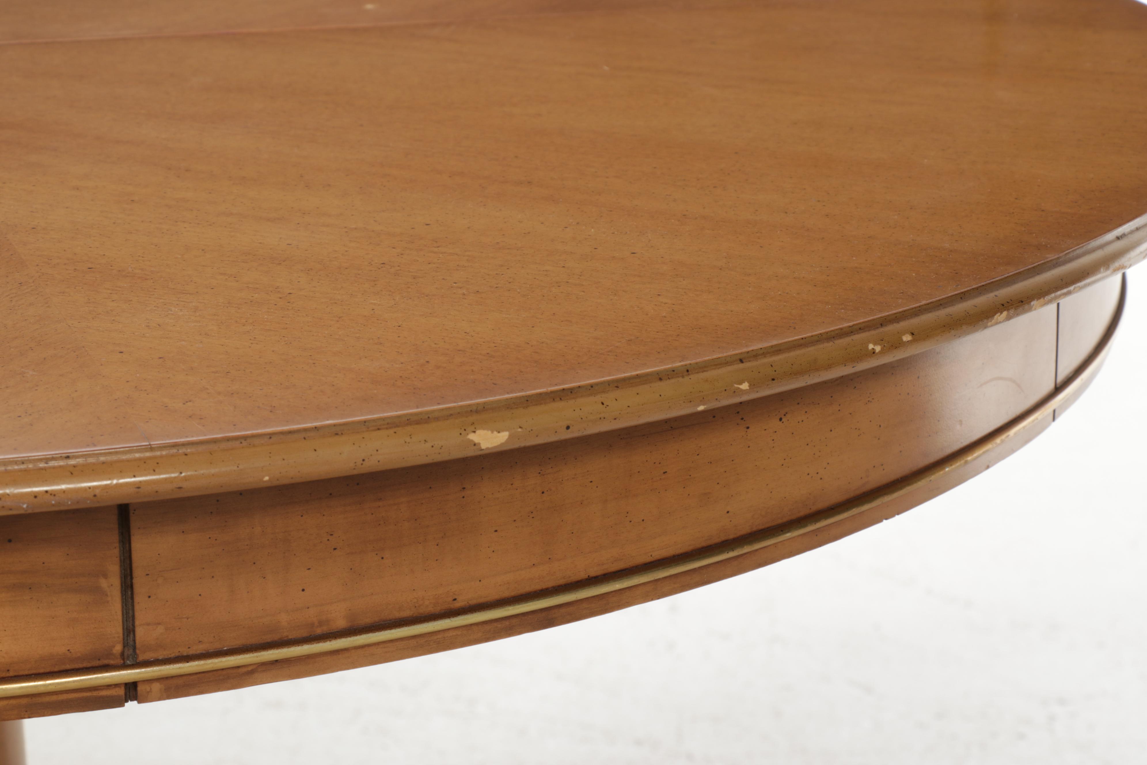 Mid Century Modern Split-Pedestal Extension Dining Table