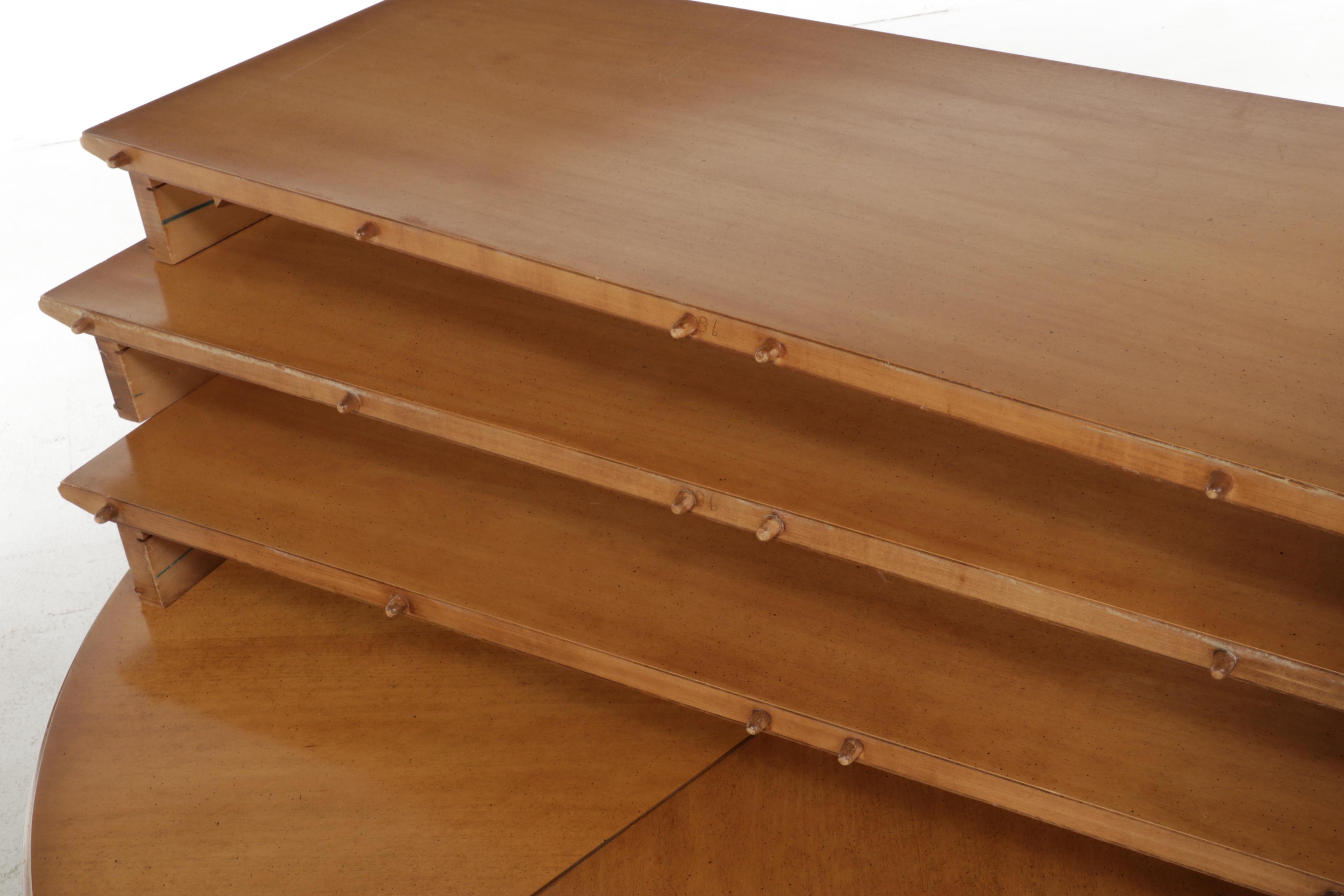 Mid Century Modern Split-Pedestal Extension Dining Table