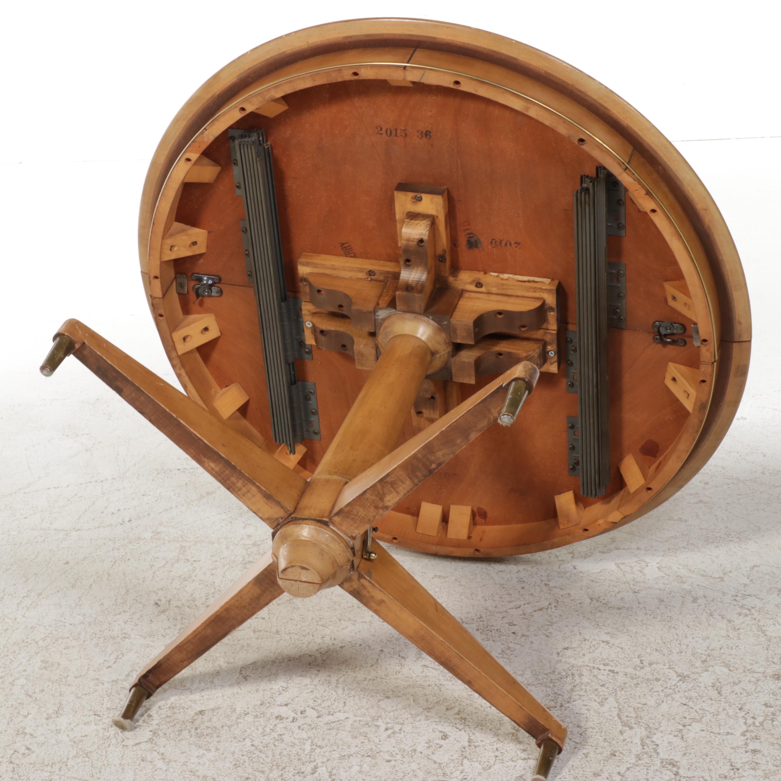 Mid Century Modern Split-Pedestal Extension Dining Table