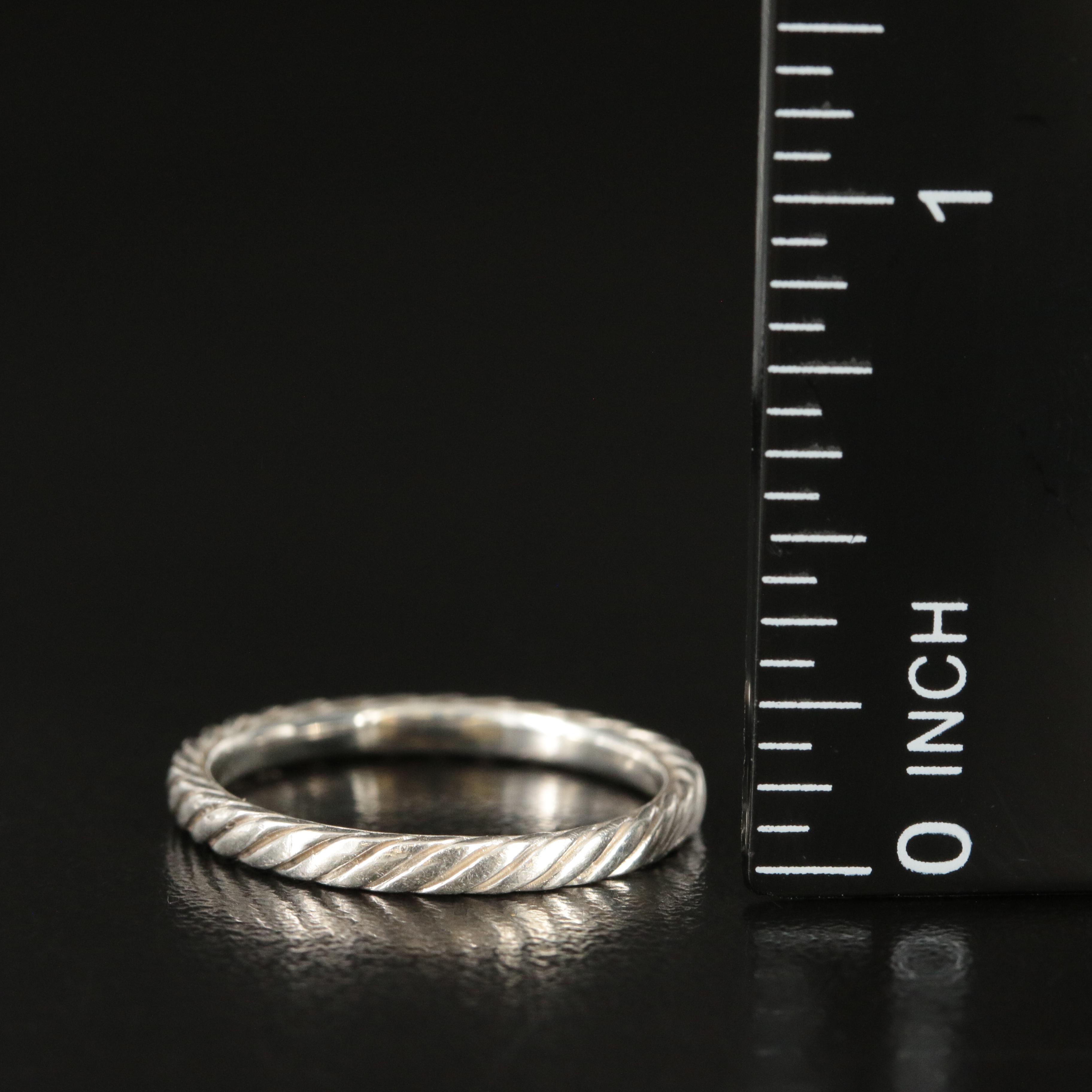 David Yurman "Cable Collectibles" Sterling Stackable Ring