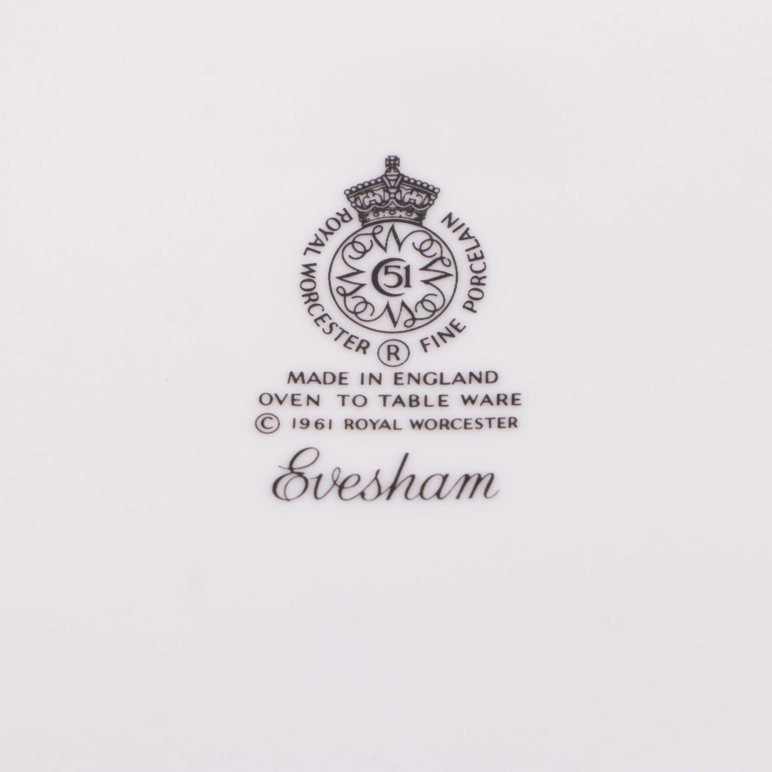 Royal Worcester Porcelain "Evesham" Tableware and Serving Pieces