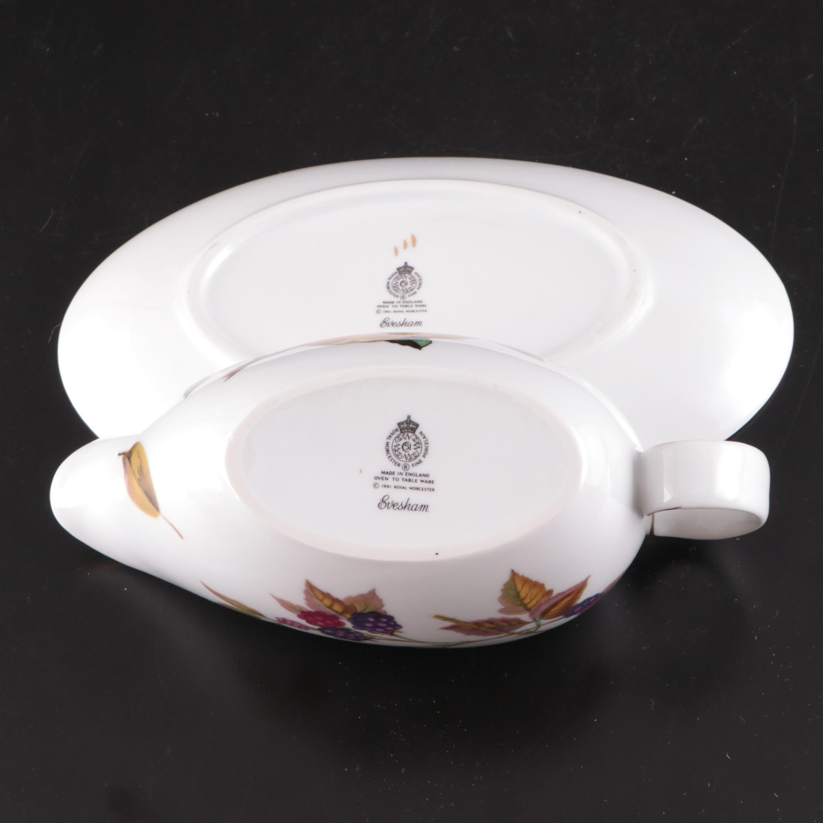 Royal Worcester Porcelain "Evesham" Tableware and Serving Pieces