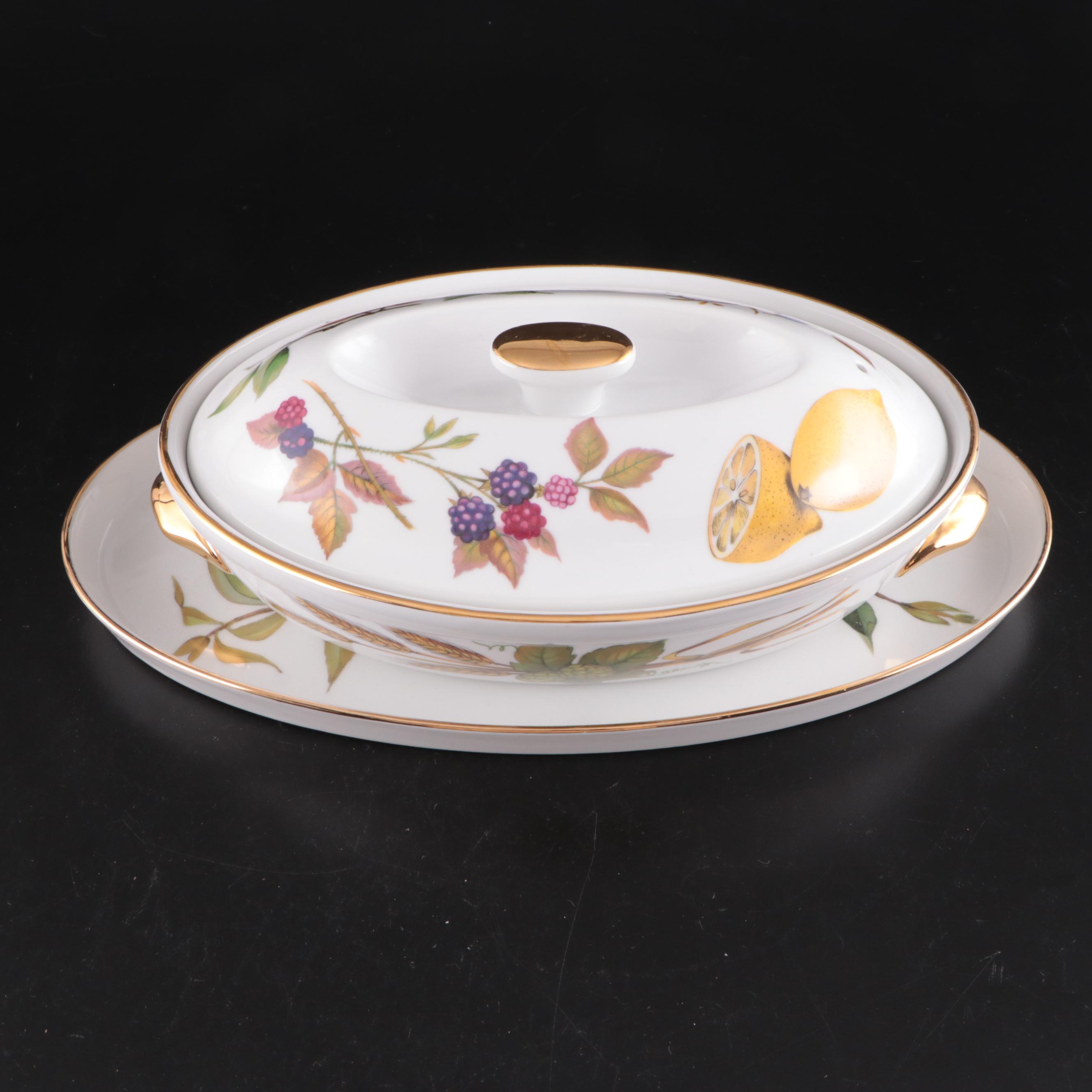 Royal Worcester Porcelain "Evesham" Tableware and Serving Pieces