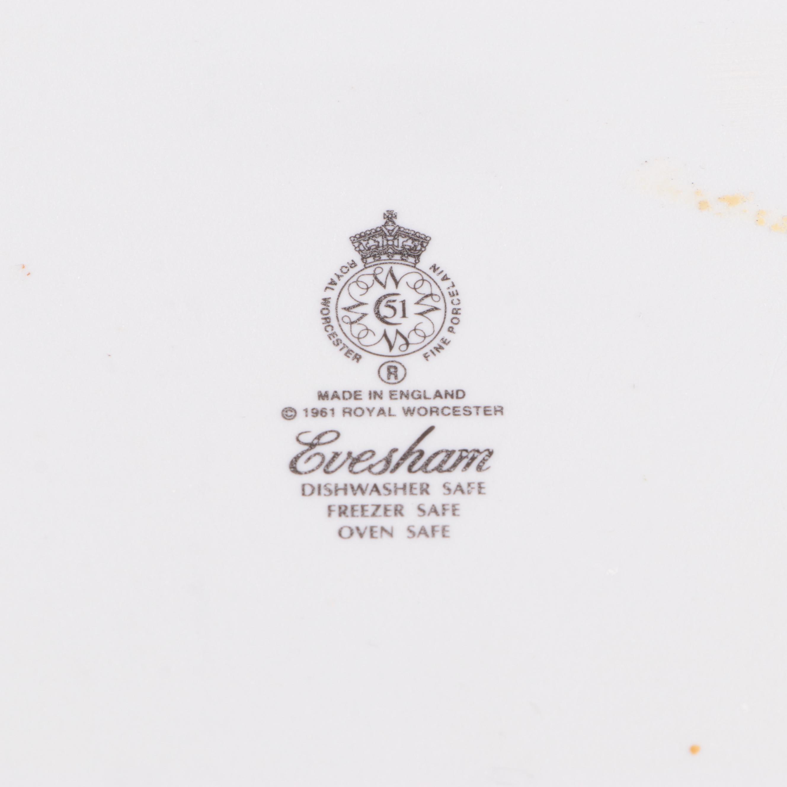 Royal Worcester Porcelain "Evesham" Tableware and Serving Pieces