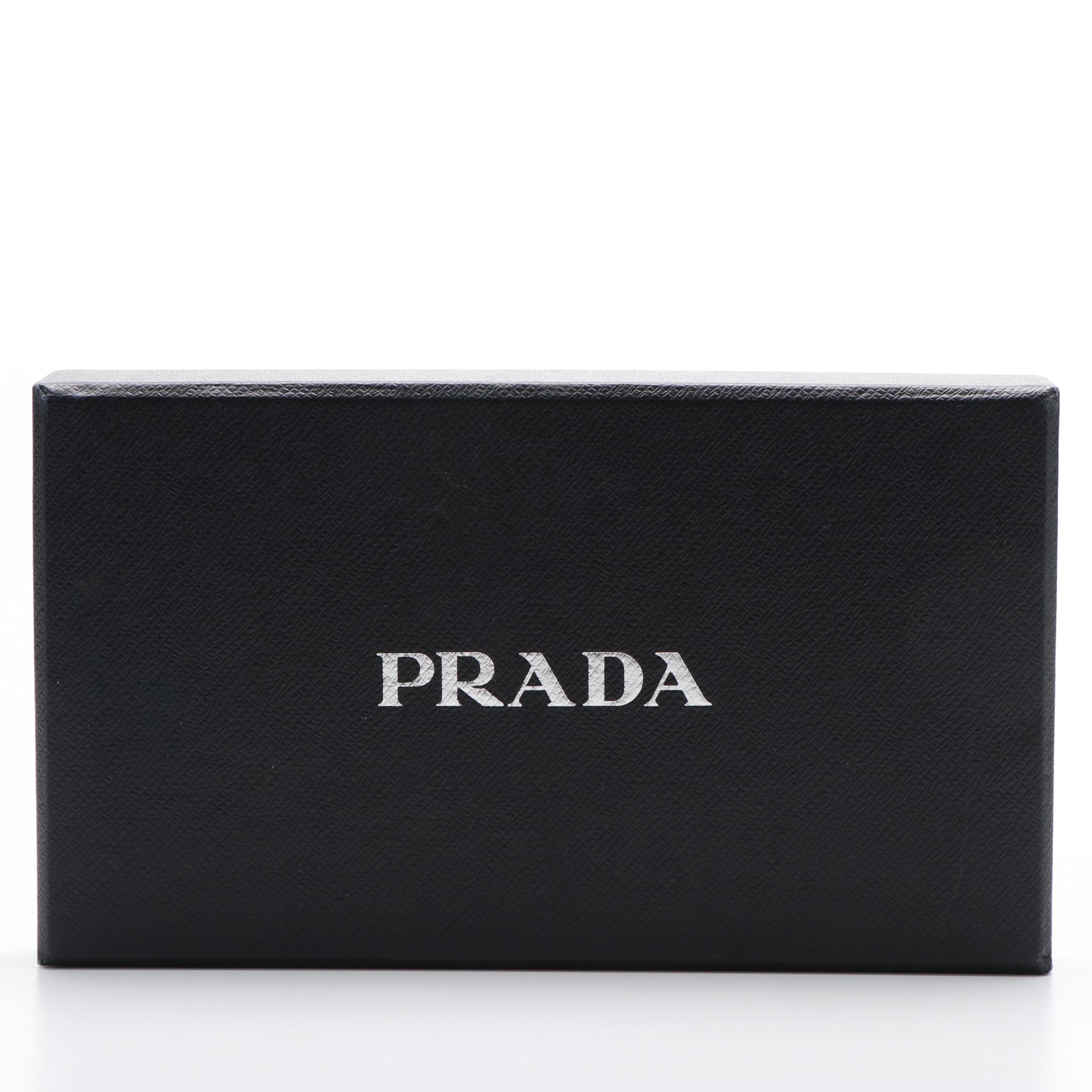 Prada Wristlet Clutch in Brown Nappa Antique Leather with Box