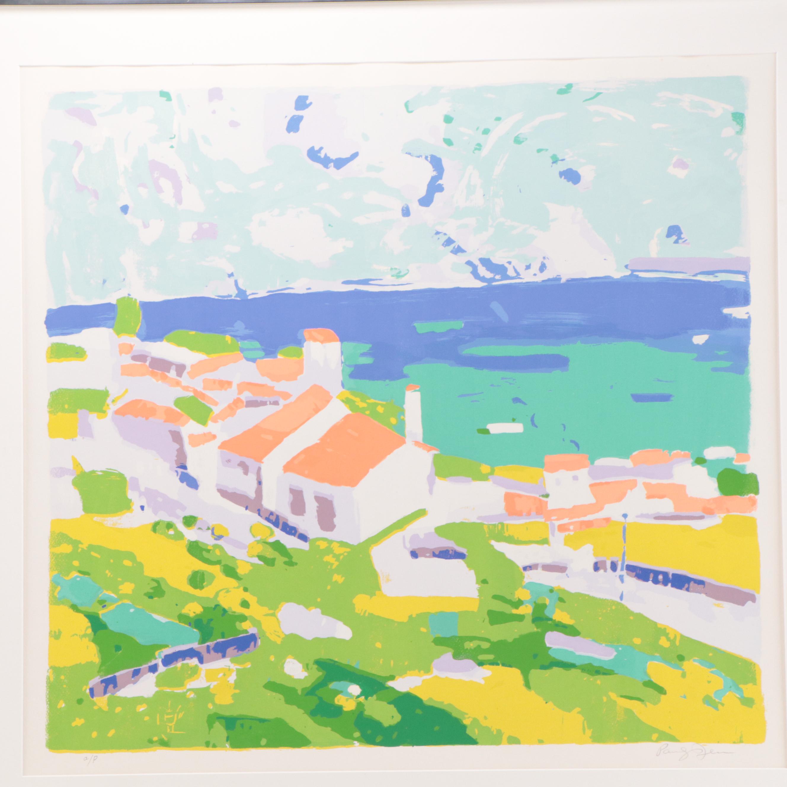 Jen Pang Serigraph "Beach Townscape" EBTH