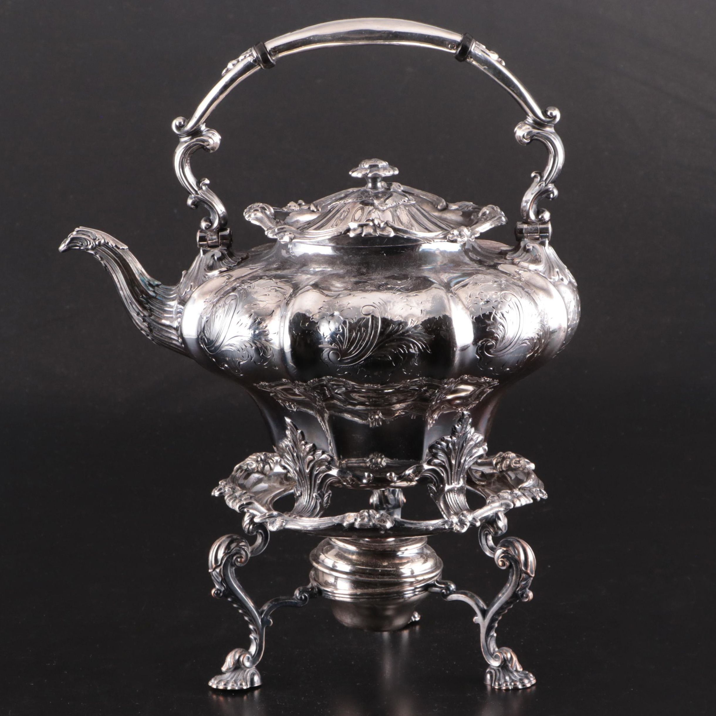 Victorian Silver Plate Hot Water Pot with Stand