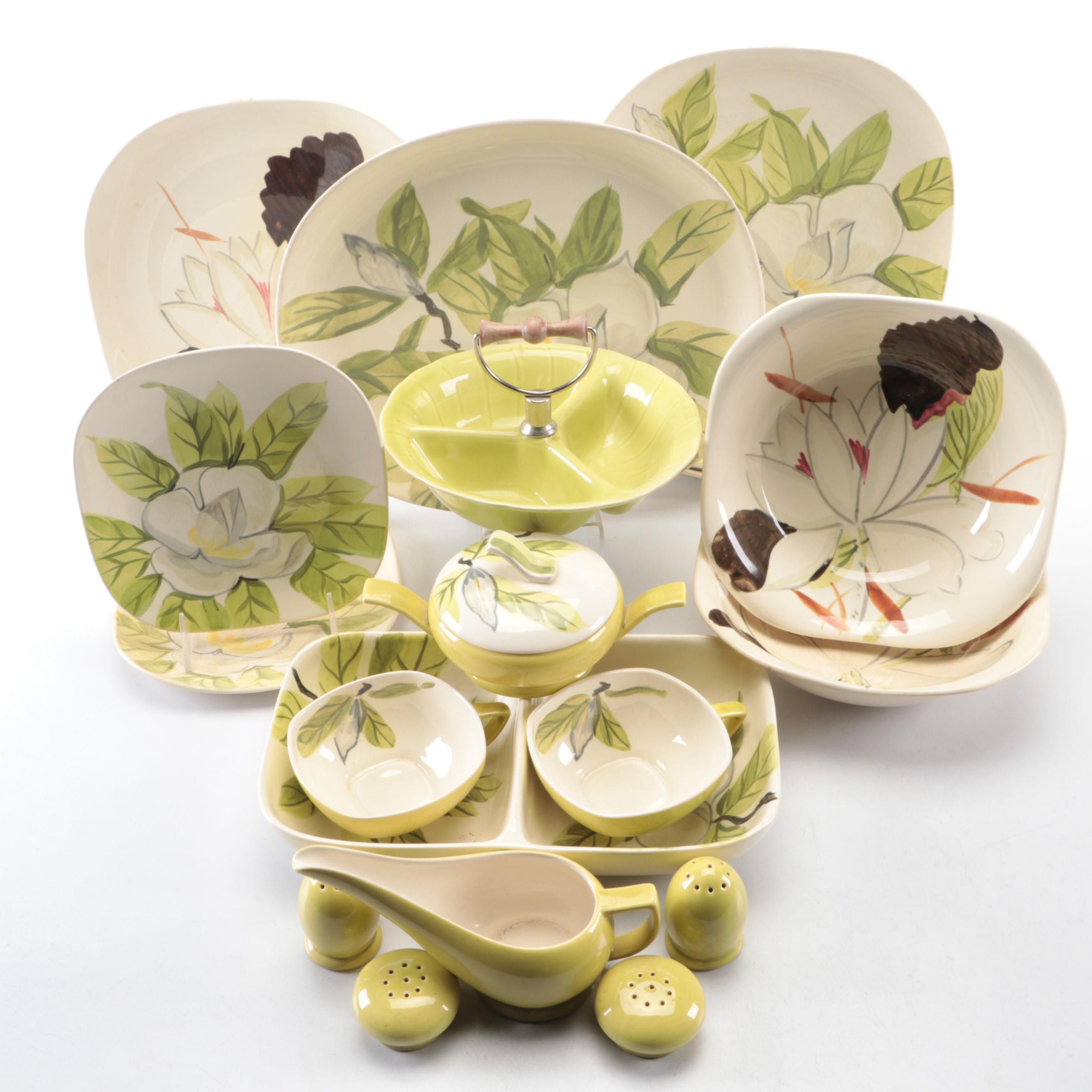Red Wing Pottery "Magnolia" and "Lotus" Ceramic Dinnerware and Table Accessories