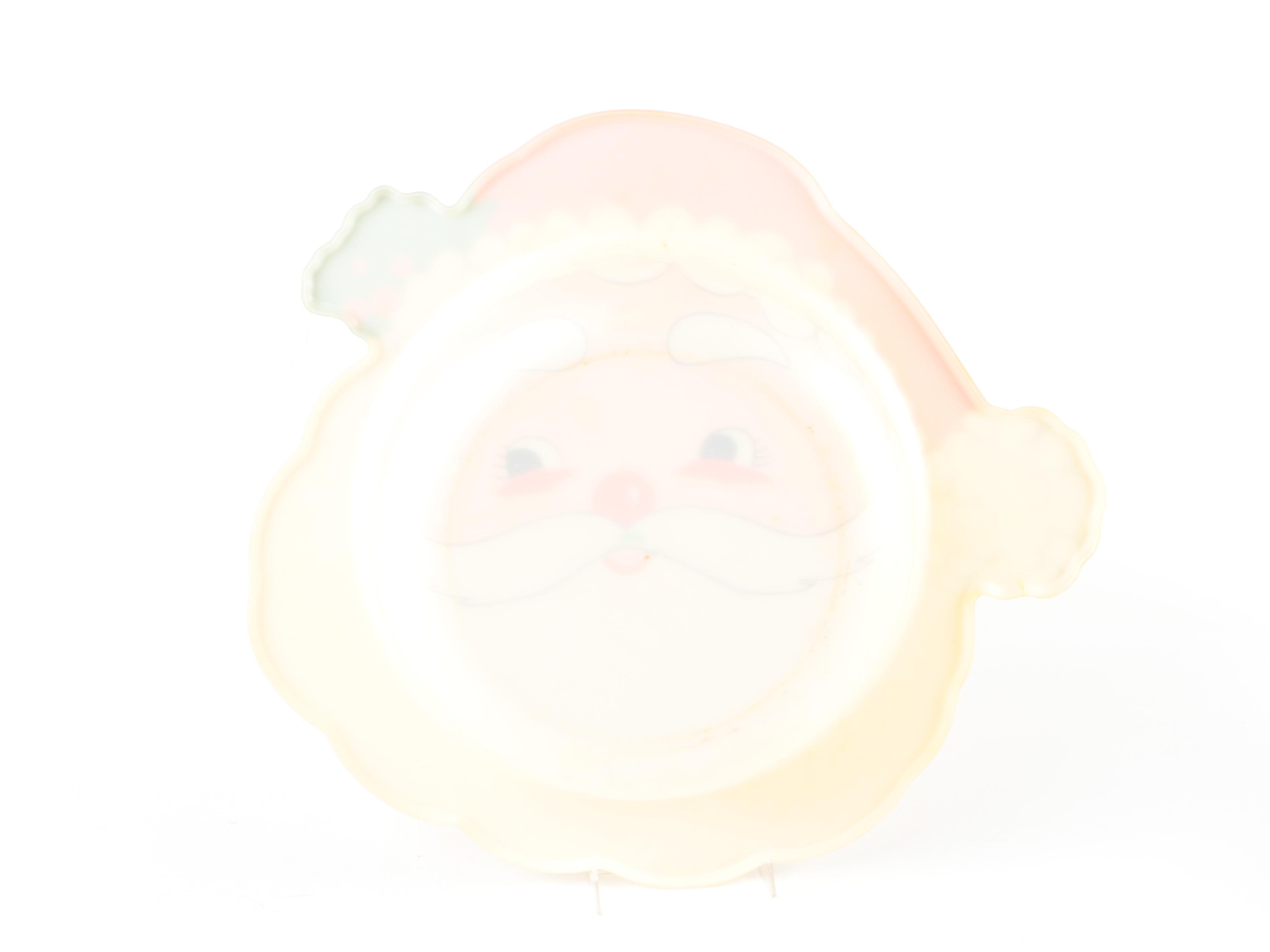 Plastic Santa Serving Bowl and Other Christmas Décor