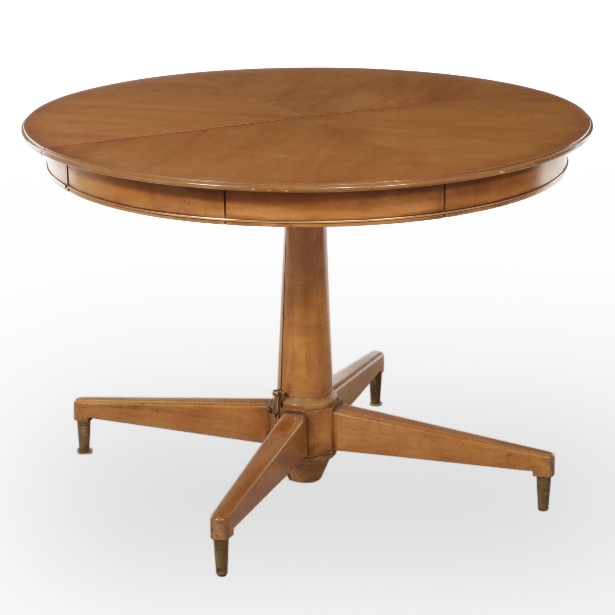 Mid Century Modern Split-Pedestal Extension Dining Table