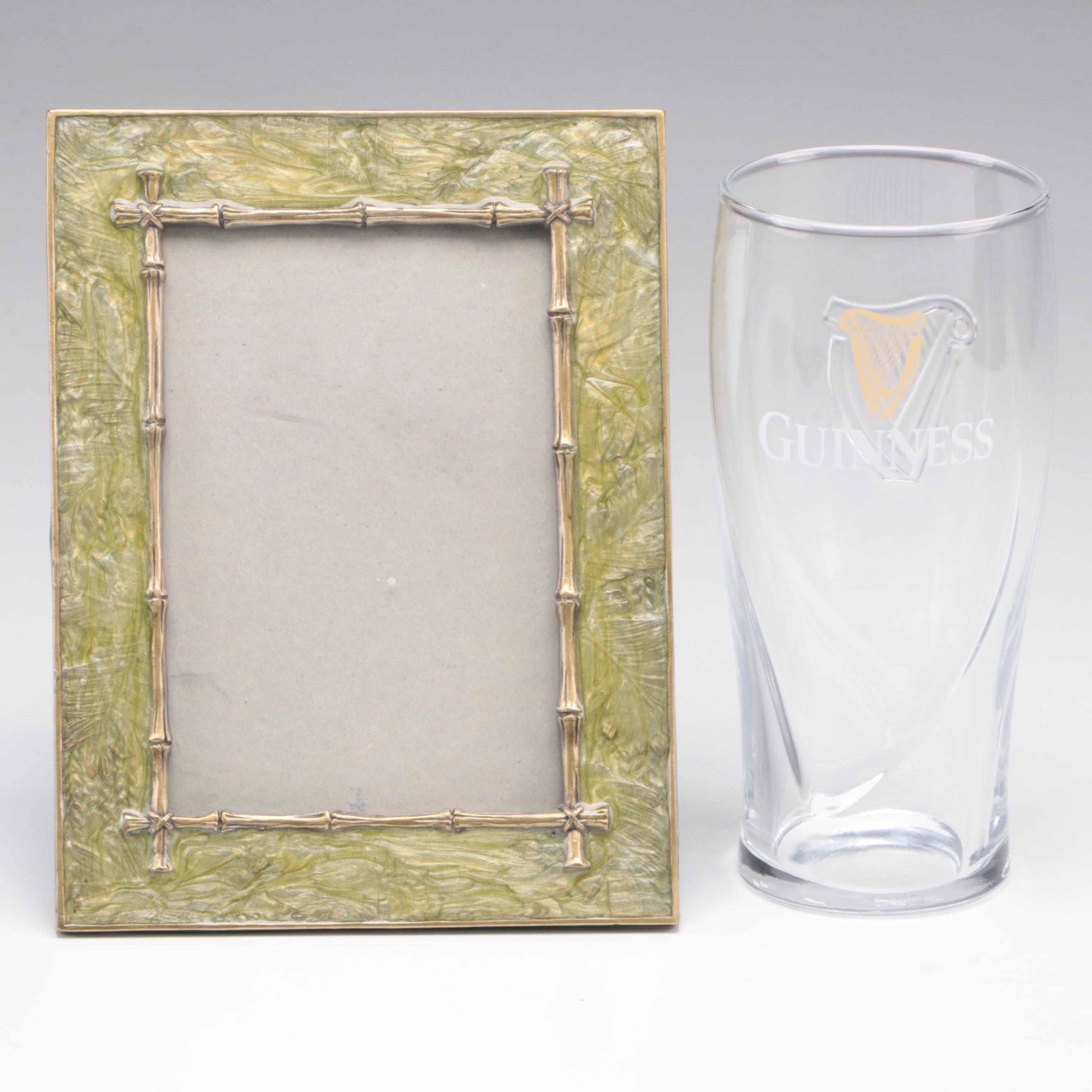 McCoy Pottery Planter with Guinness Pint Glass and Other Decor