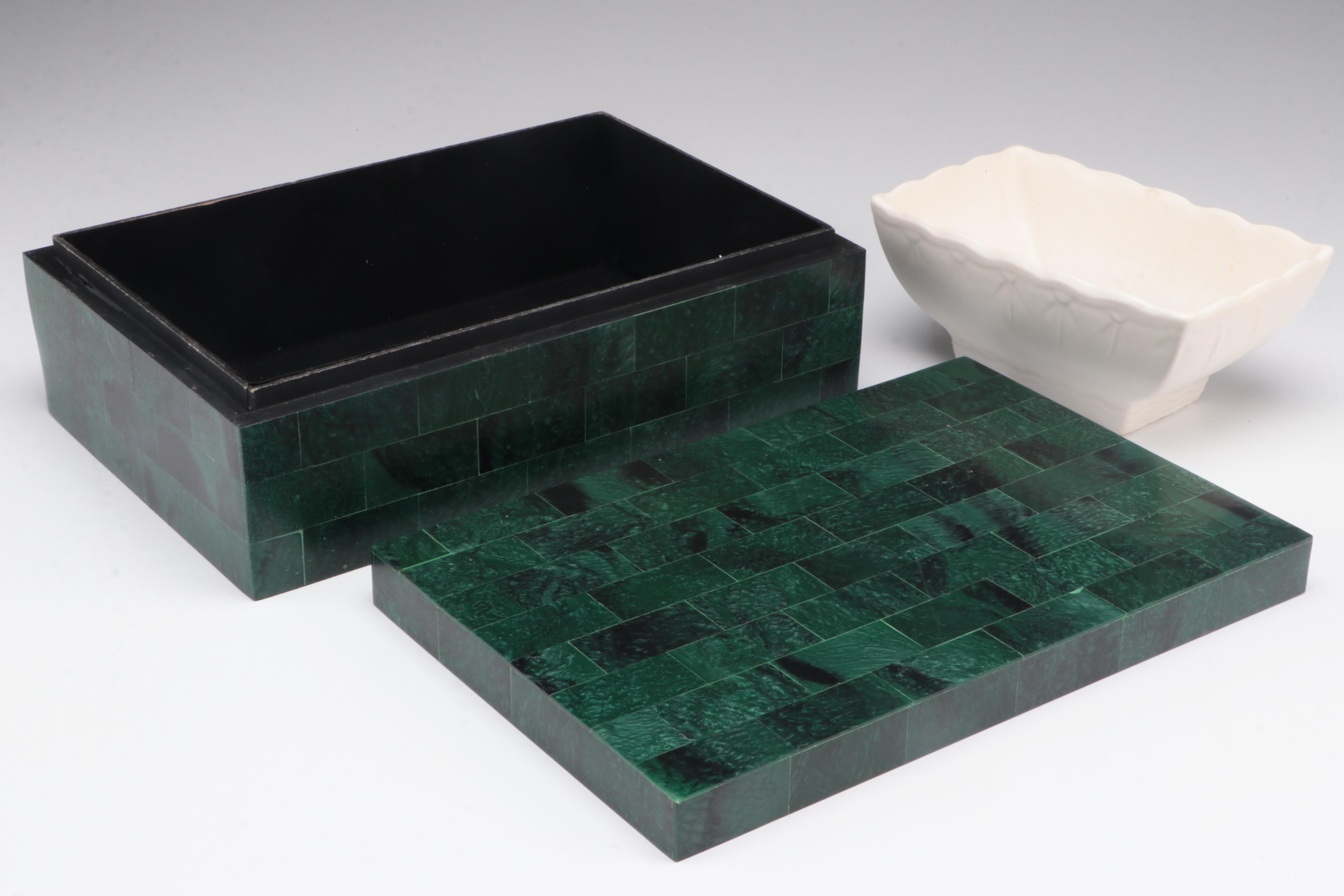 McCoy Pottery Planter with Guinness Pint Glass and Other Decor