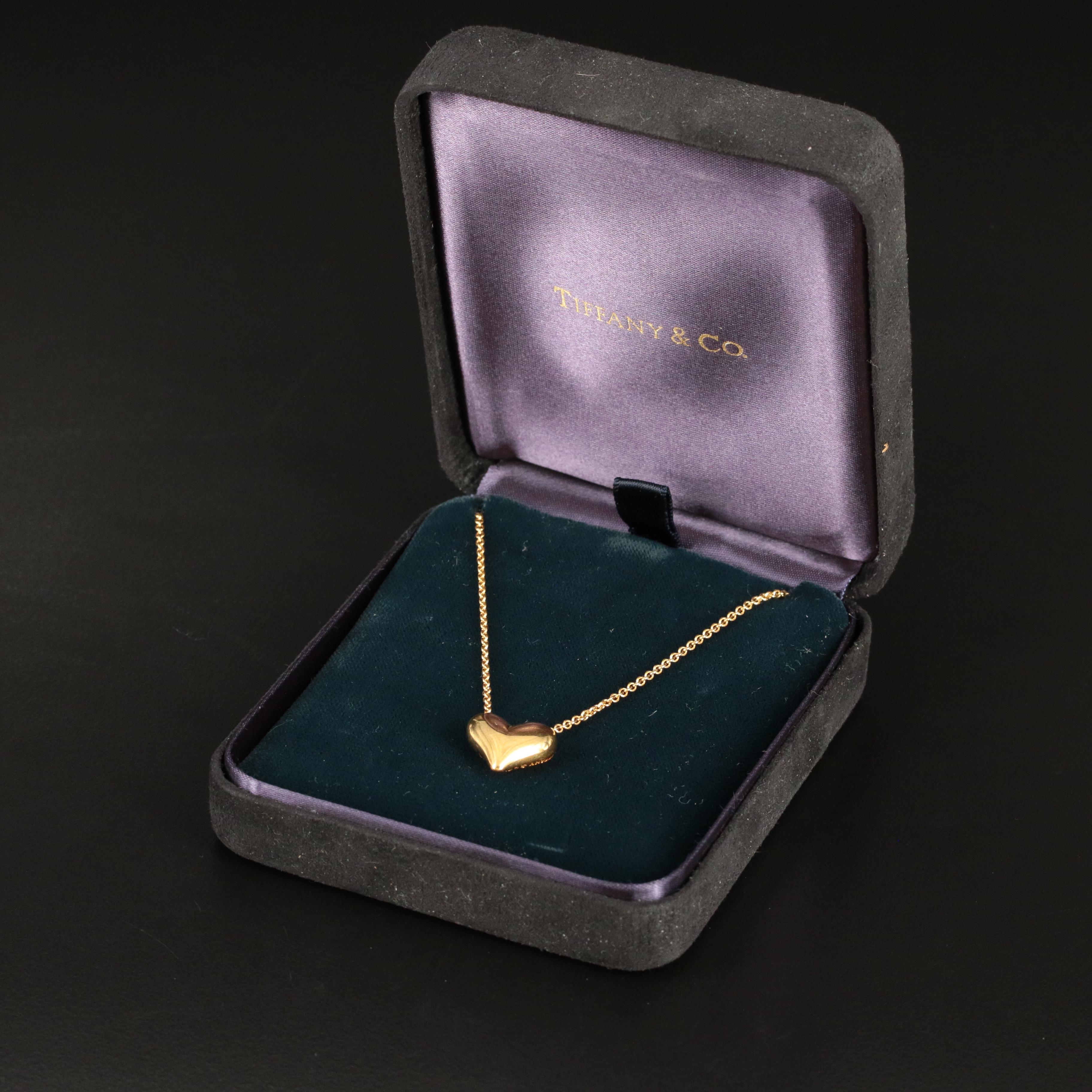 Tiffany & Co. 18K Puffed Heart Necklace