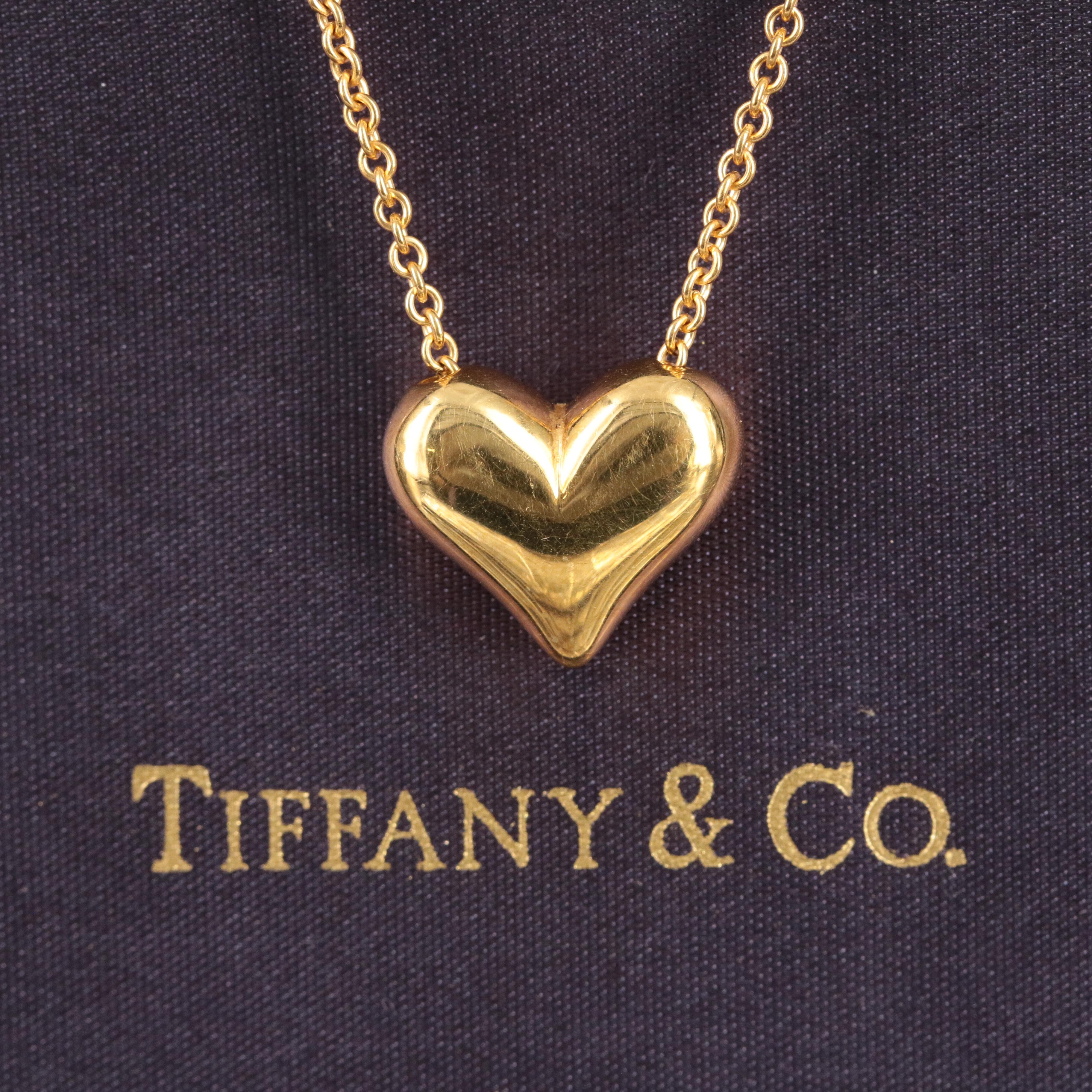 Tiffany & Co. 18K Puffed Heart Necklace